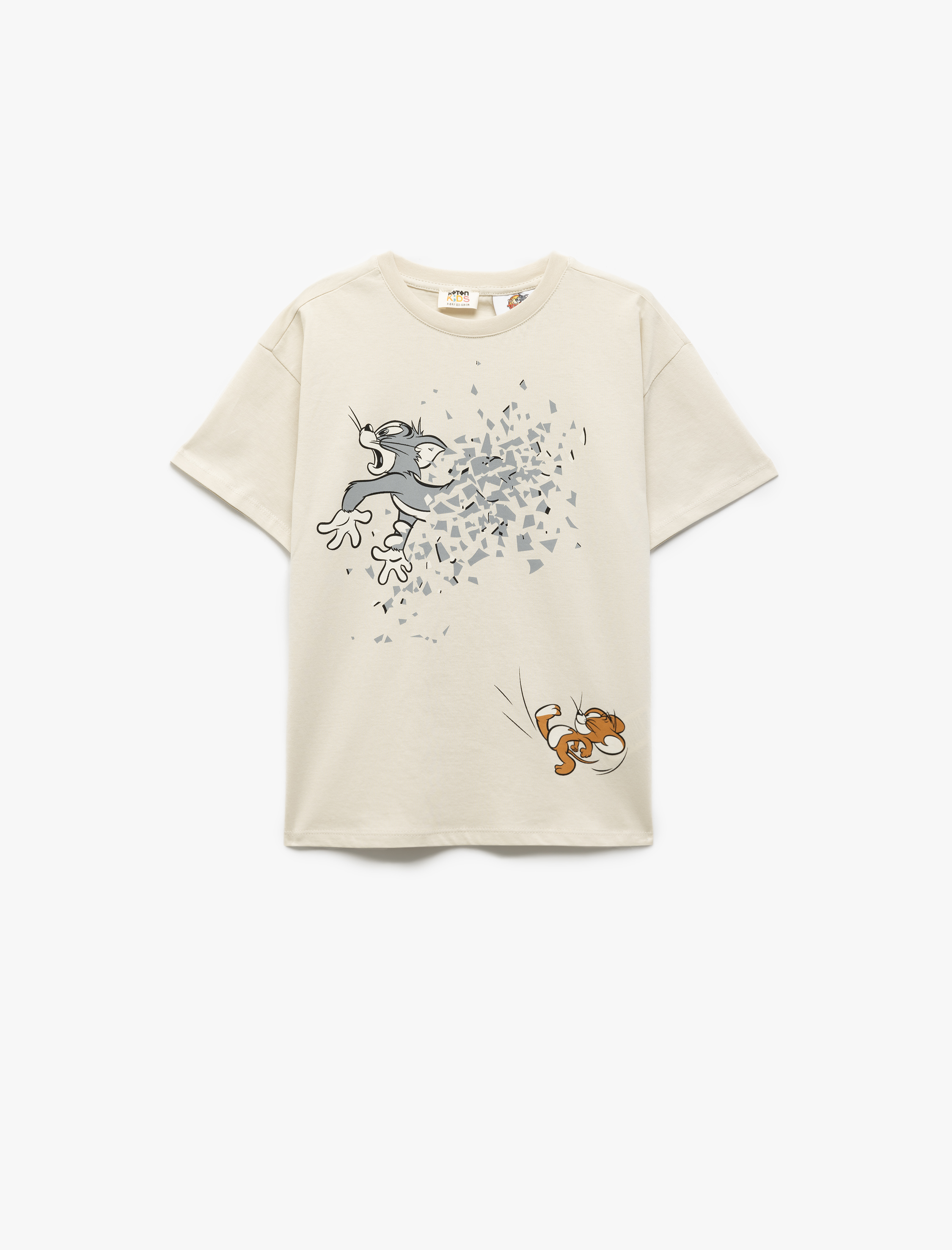  Erkek Çocuk Pamuklu Lisanslı Kısa Kollu Tom ve Jerry Baskılı Tişört