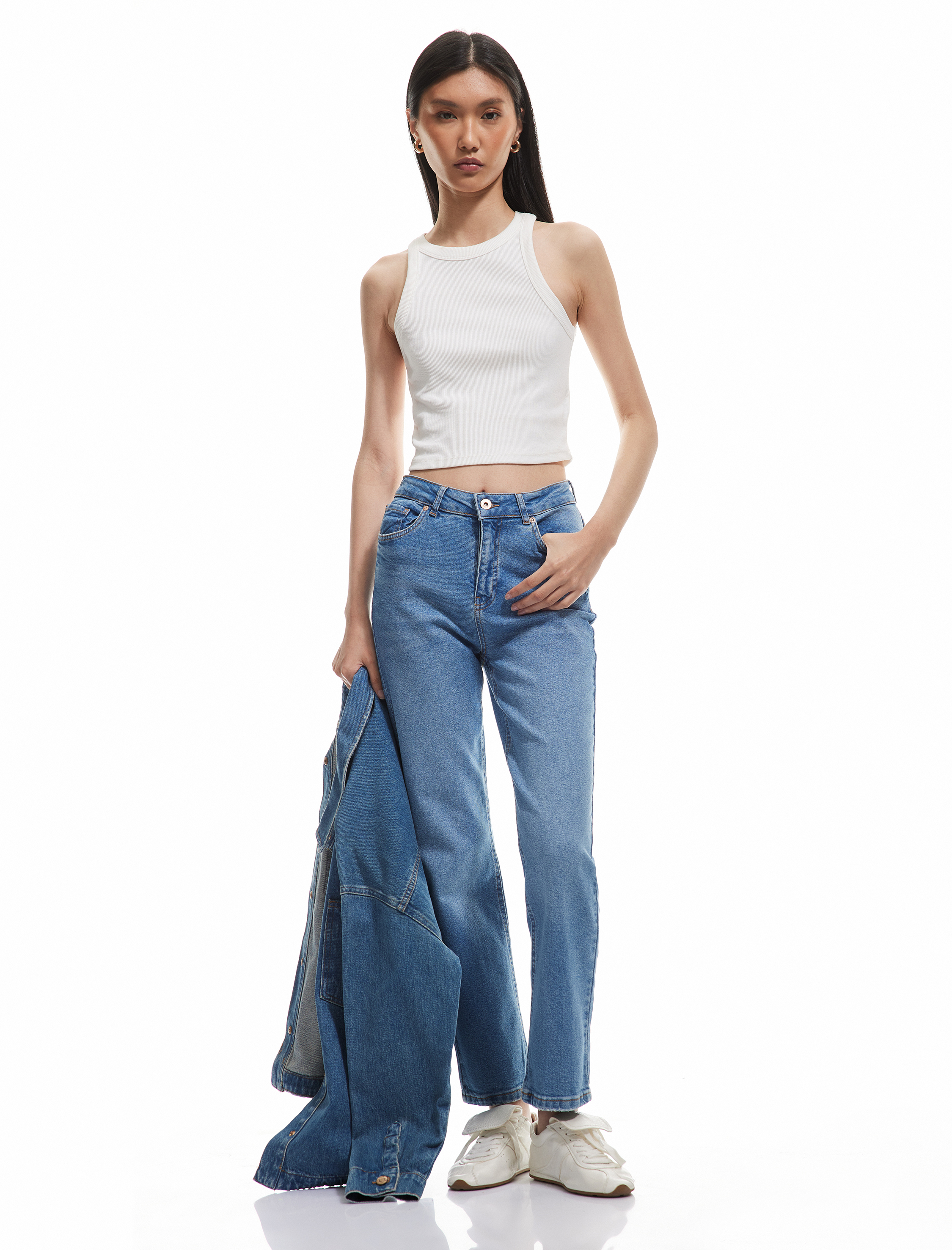 Koton Kadın Normal Bel Dar Kesim Pamuklu Jean Pantolon - Slim Straight Jean -1