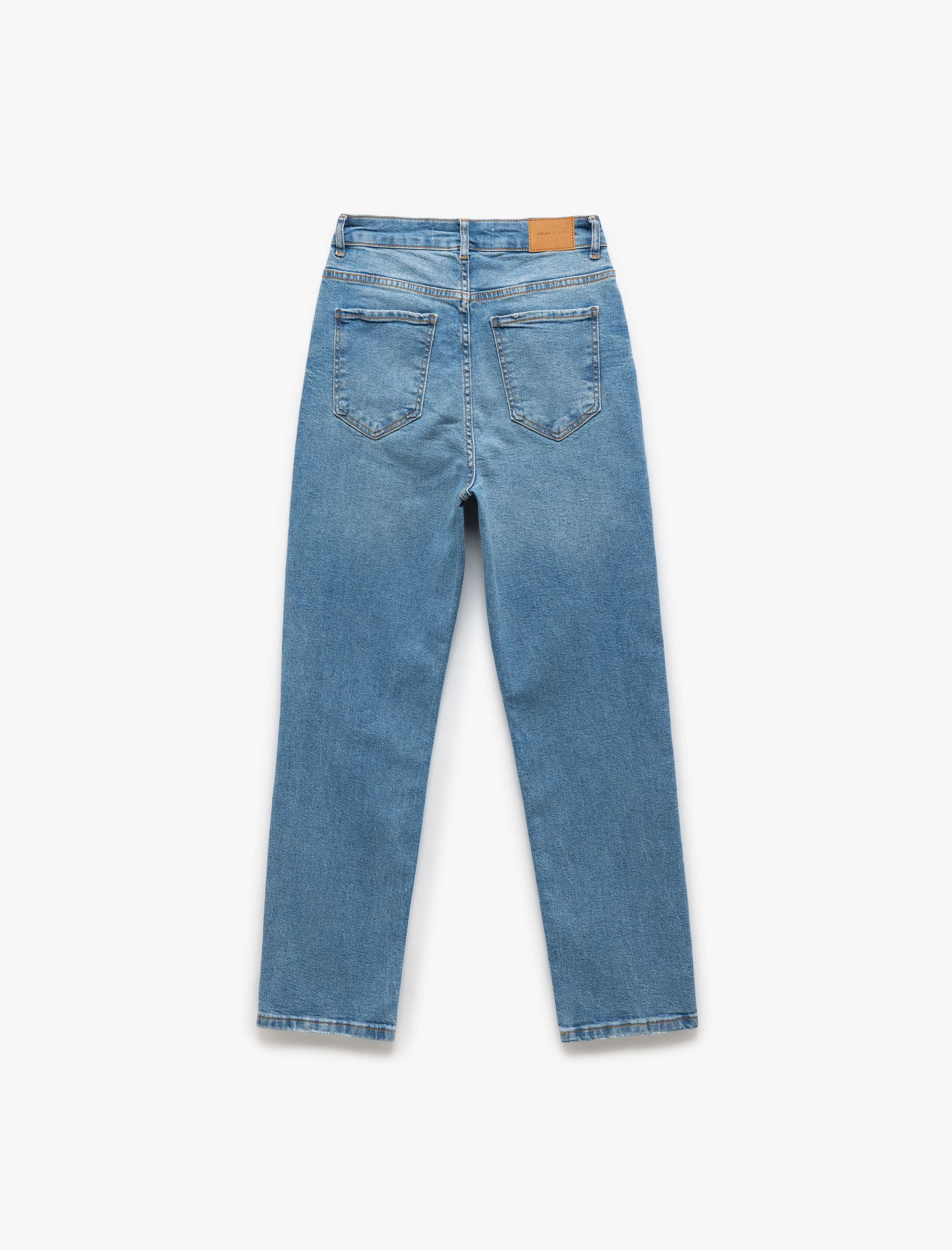   Normal Bel Dar Kesim Pamuklu Jean Pantolon - Slim Straight Jean