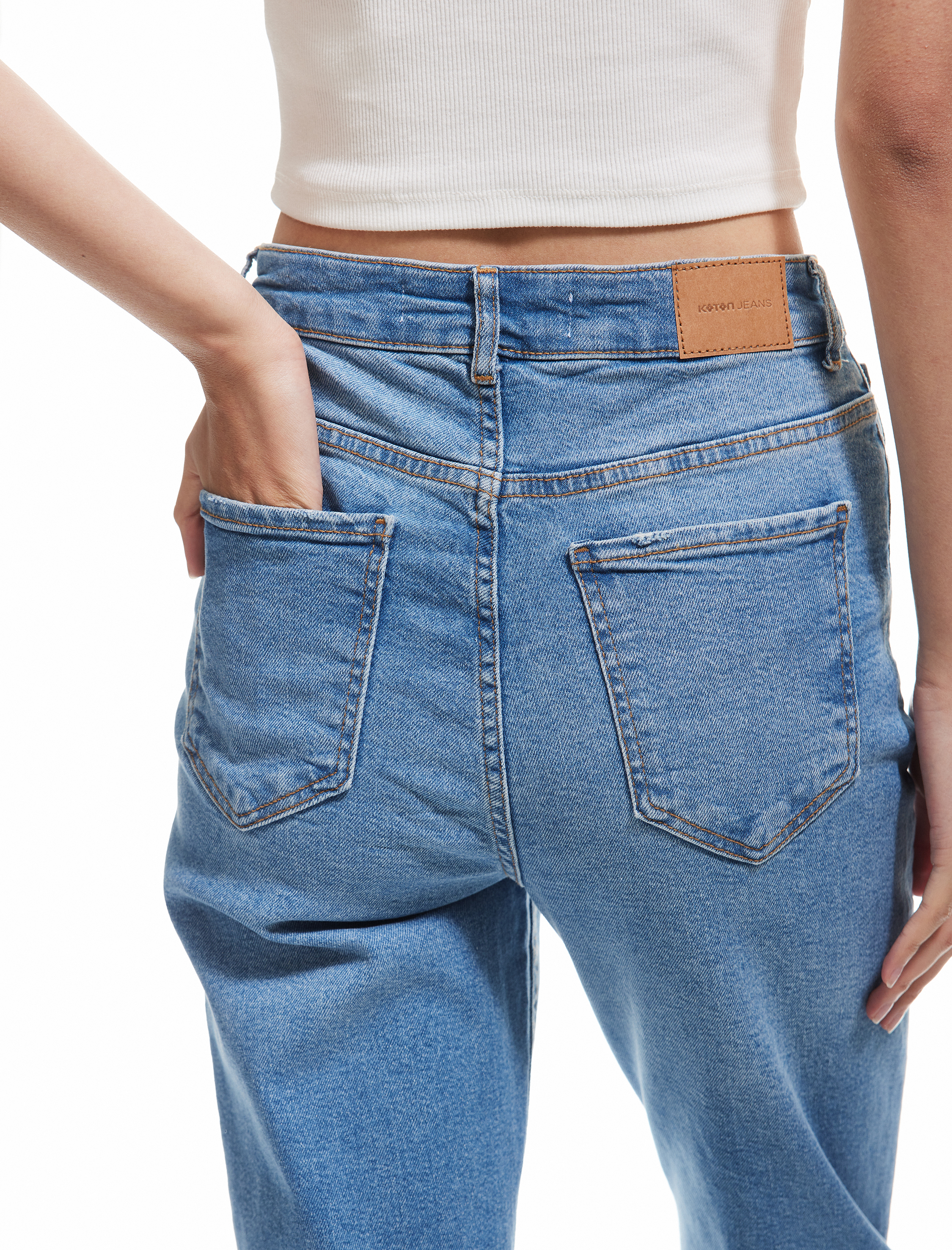   Normal Bel Dar Kesim Pamuklu Jean Pantolon - Slim Straight Jean