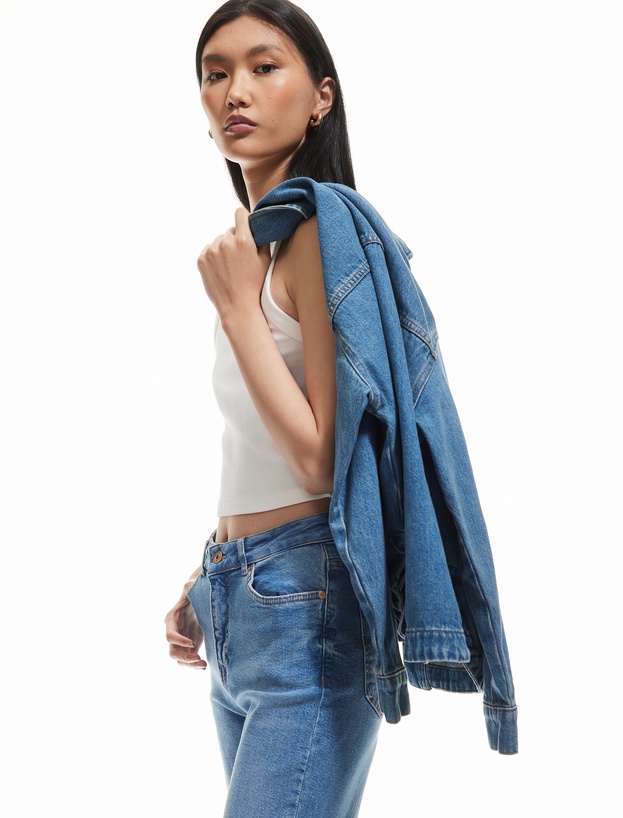 Normal Bel Dar Kesim Pamuklu Jean Pantolon - Slim Straight Jean_1