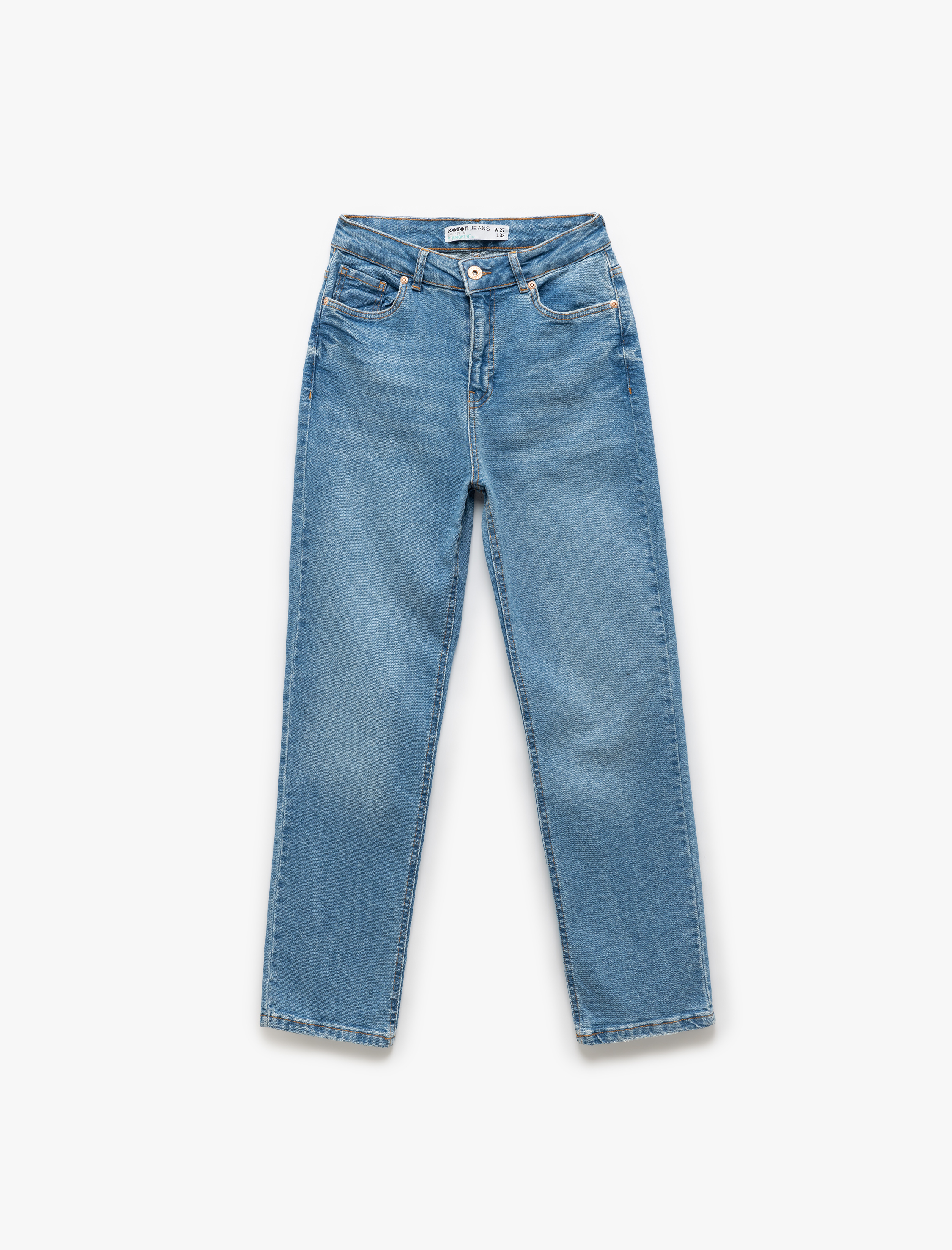   Normal Bel Dar Kesim Pamuklu Jean Pantolon - Slim Straight Jean