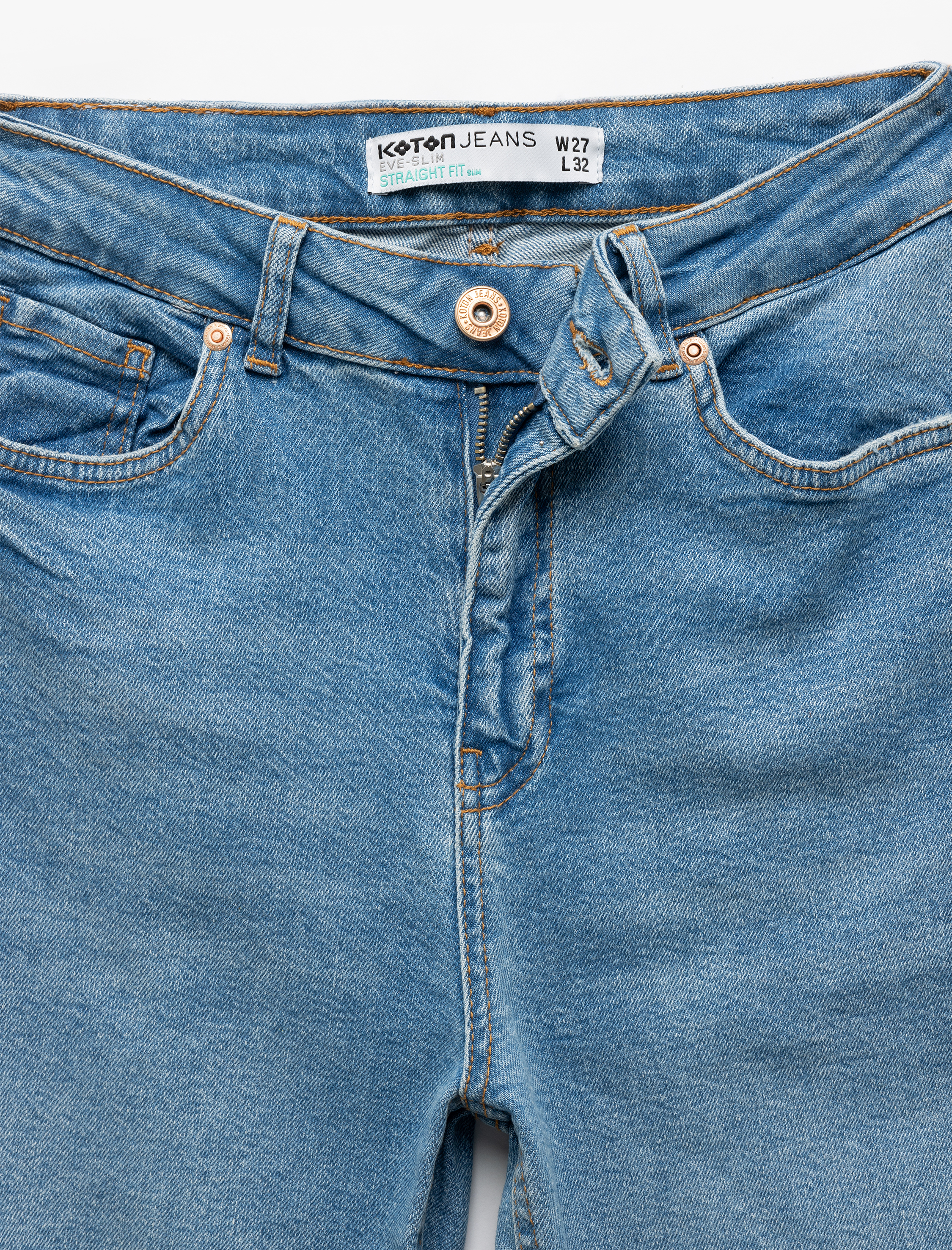  Normal Bel Dar Kesim Pamuklu Jean Pantolon - Slim Straight Jean