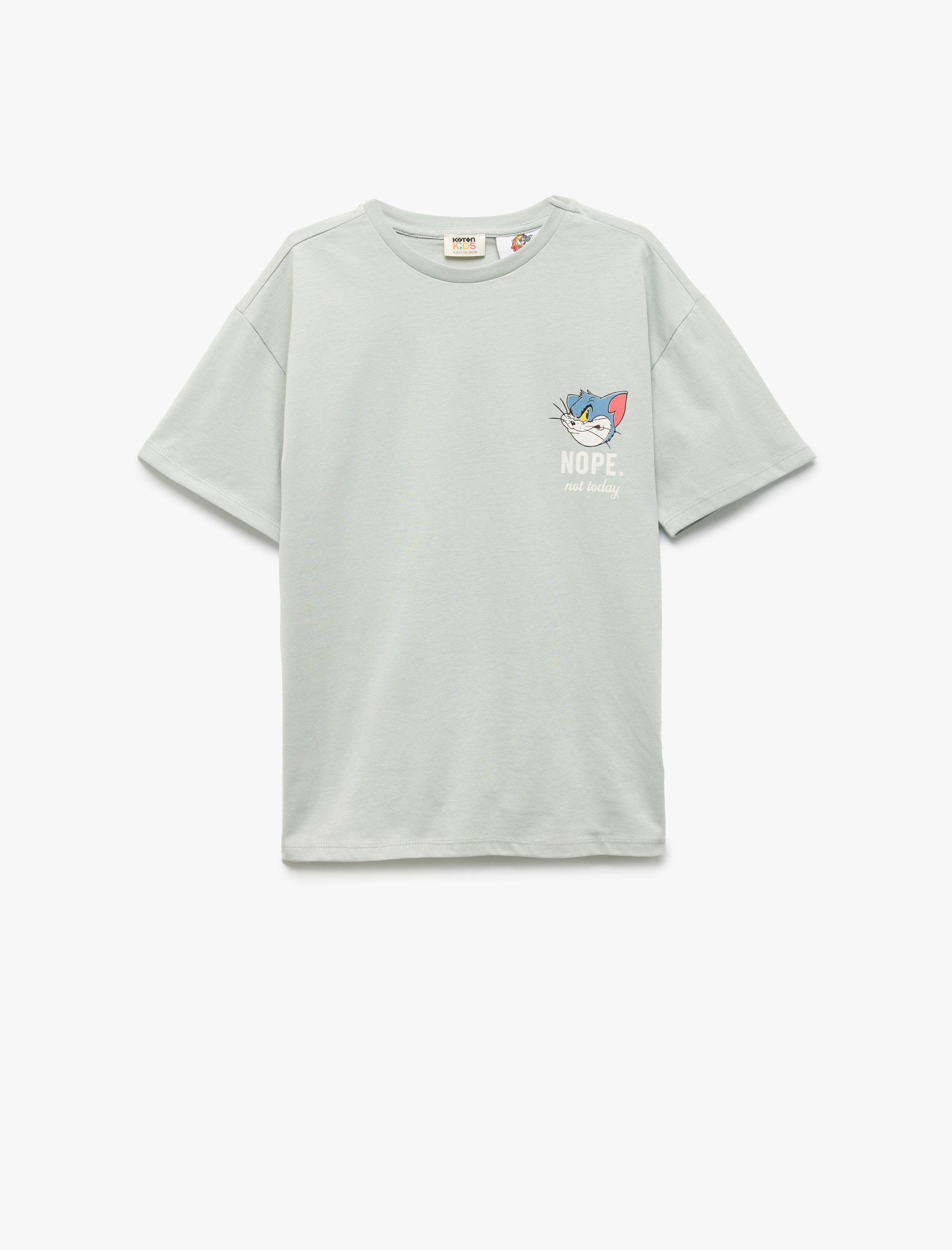  Erkek Çocuk Tom ve Jerry Baskılı Pamuklu Lisanslı Kısa Kollu Oversize Tişört