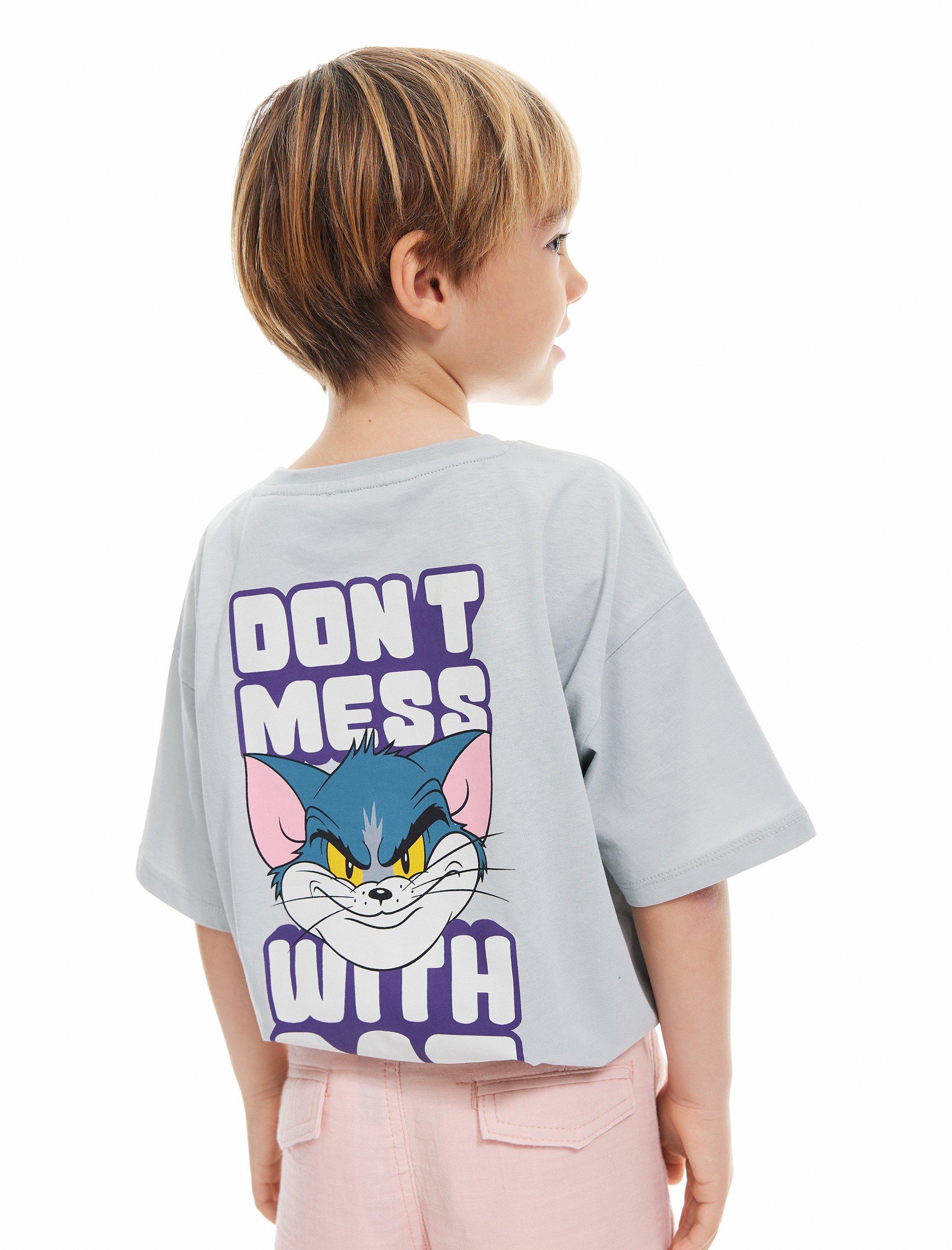 Koton Tom ve Jerry Baskılı Pamuklu Lisanslı Kısa Kollu Oversize Tişört -1