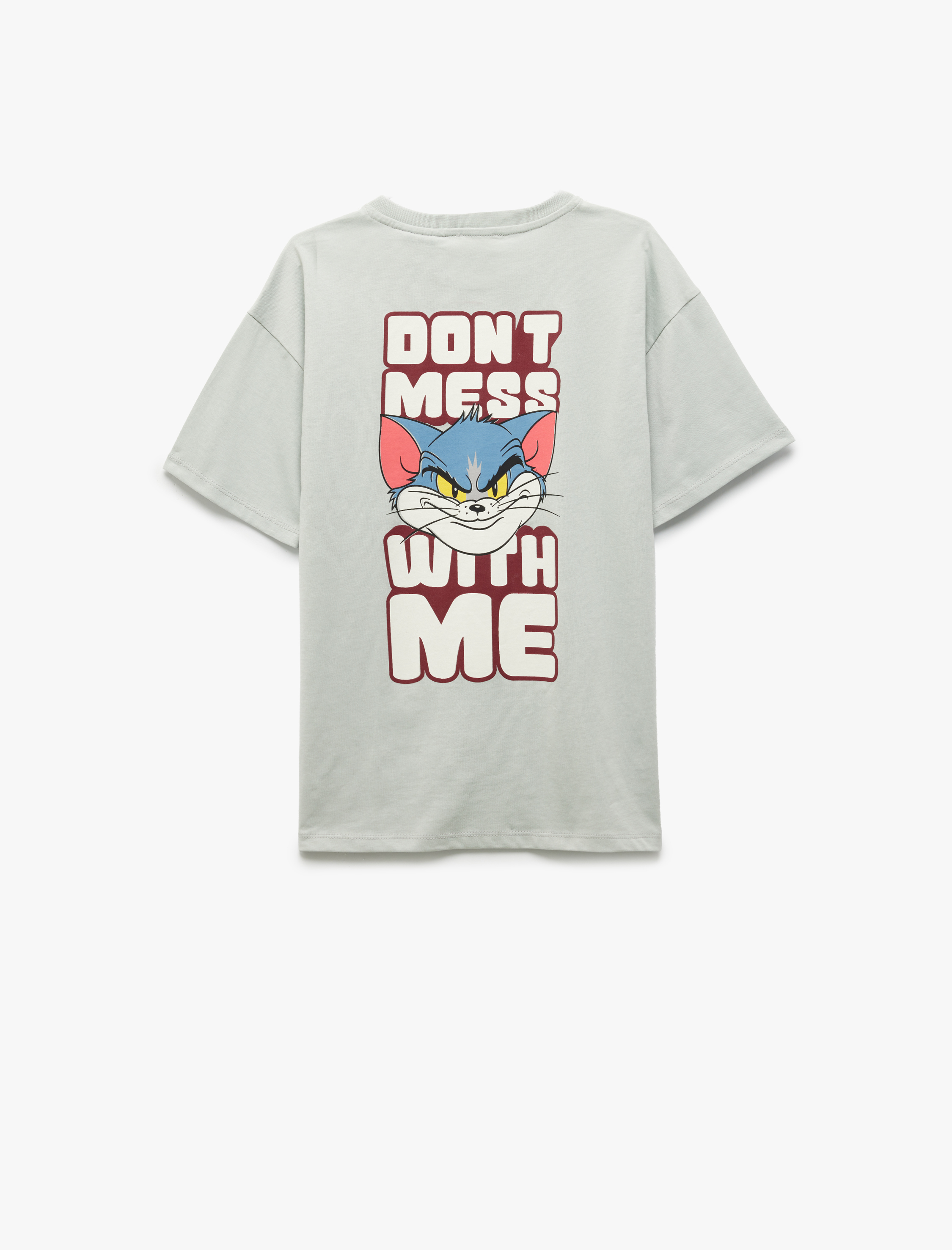  Erkek Çocuk Tom ve Jerry Baskılı Pamuklu Lisanslı Kısa Kollu Oversize Tişört