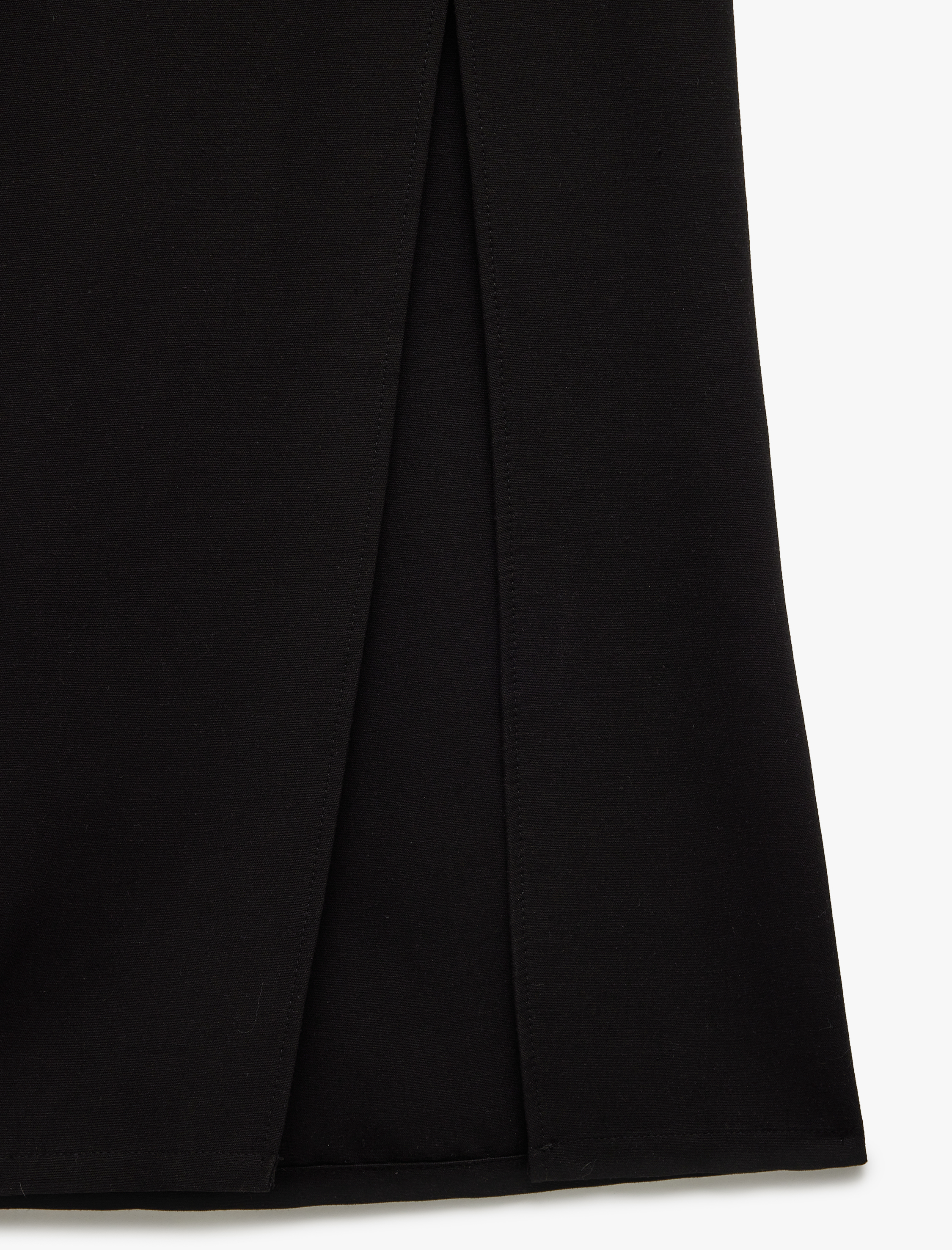   Keten Karışımlı Nervürlü Kemer Detaylı Geniş Paça Pantolon