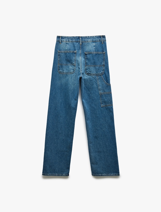 Pamuklu Düz Kesim Düz Paça Jean Pantolon - Carpenter Jean_5