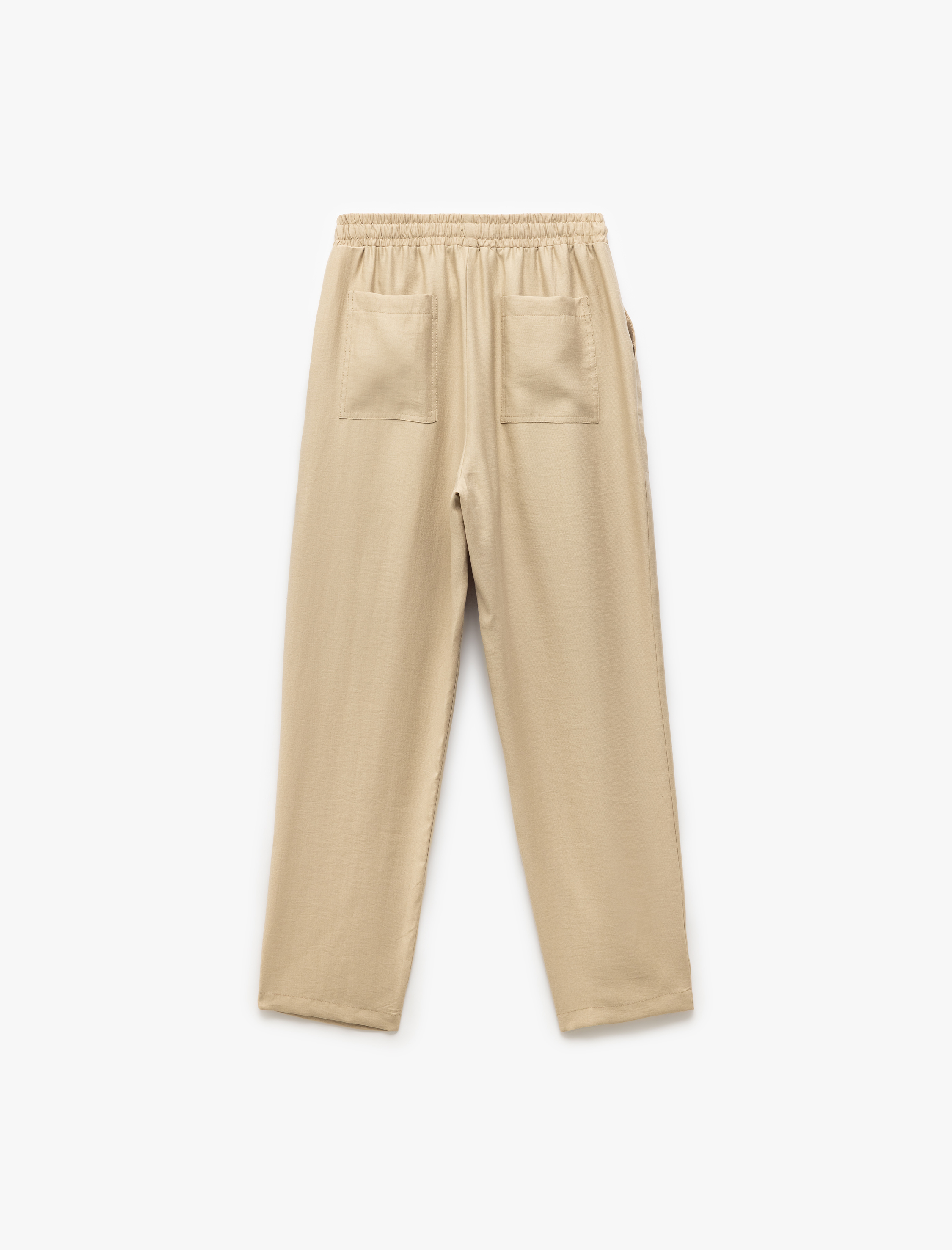   Beli Bağcıklı Rahat Kesim Cep Detaylı Havuç Pantolon