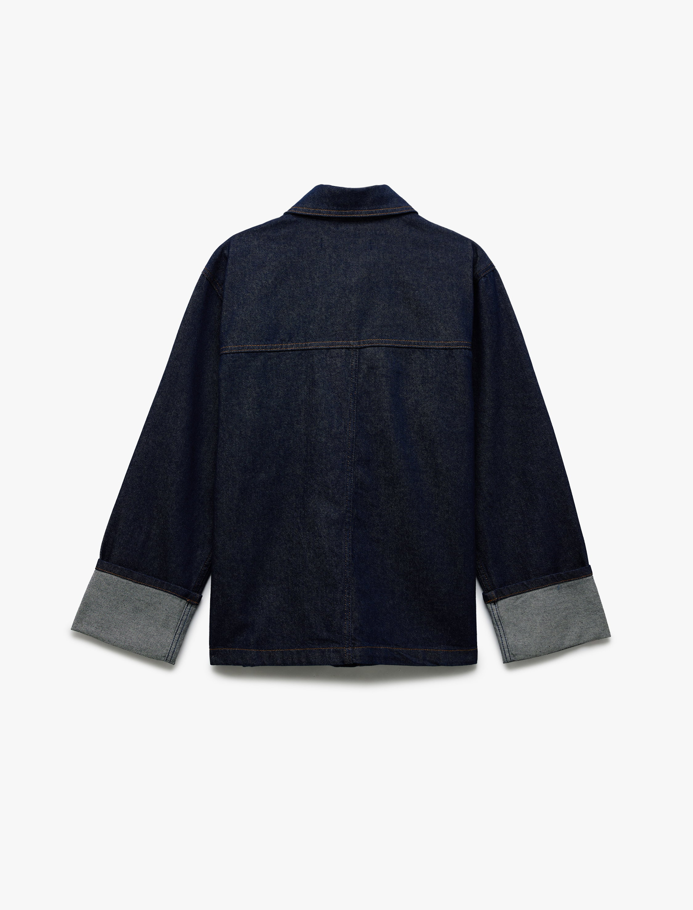   Pamuklu Cep Detaylı Klasik Yaka Düğmeli Denim Ceket