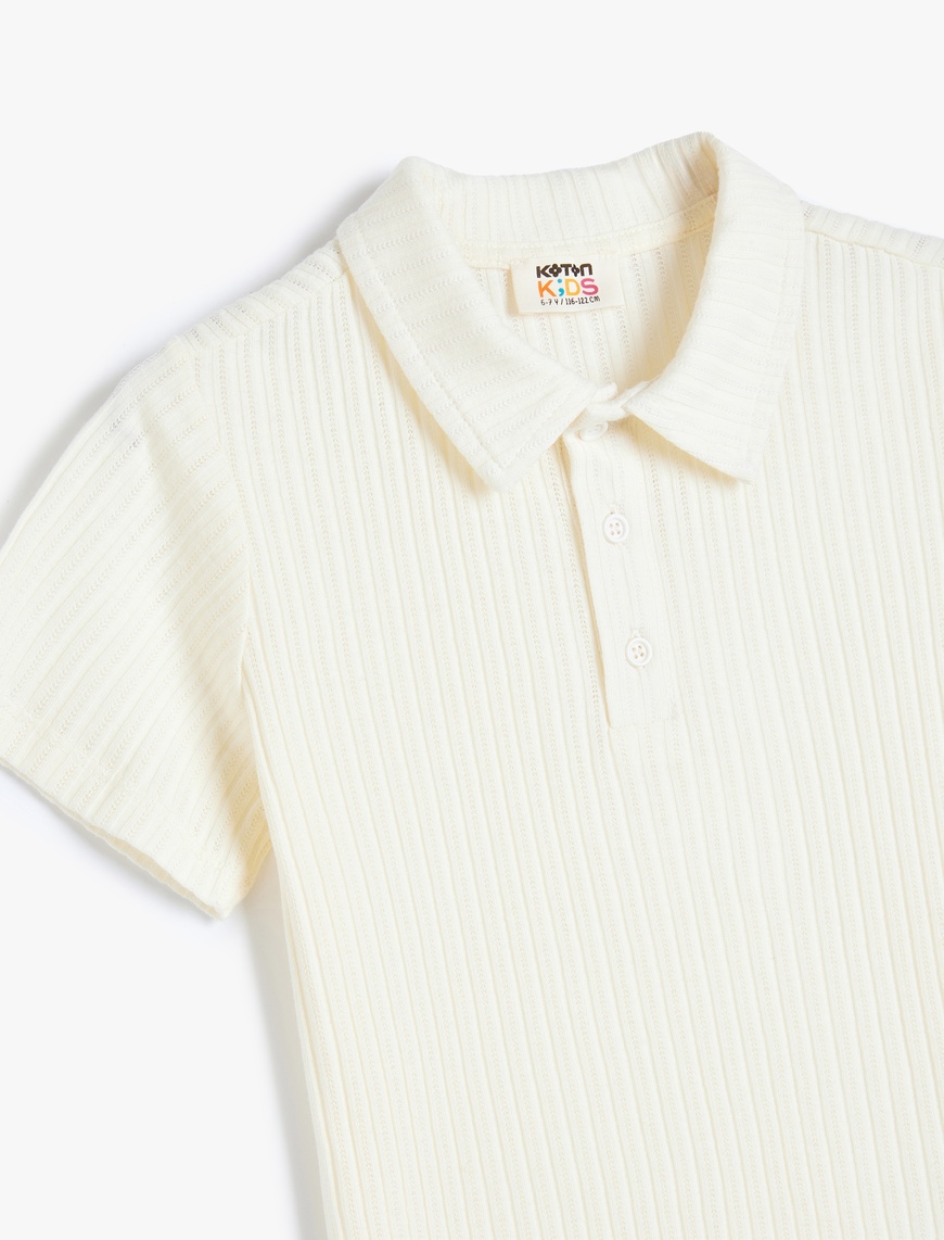  Erkek Çocuk Kısa Kollu Pamuklu Basic Polo Yaka Tişört
