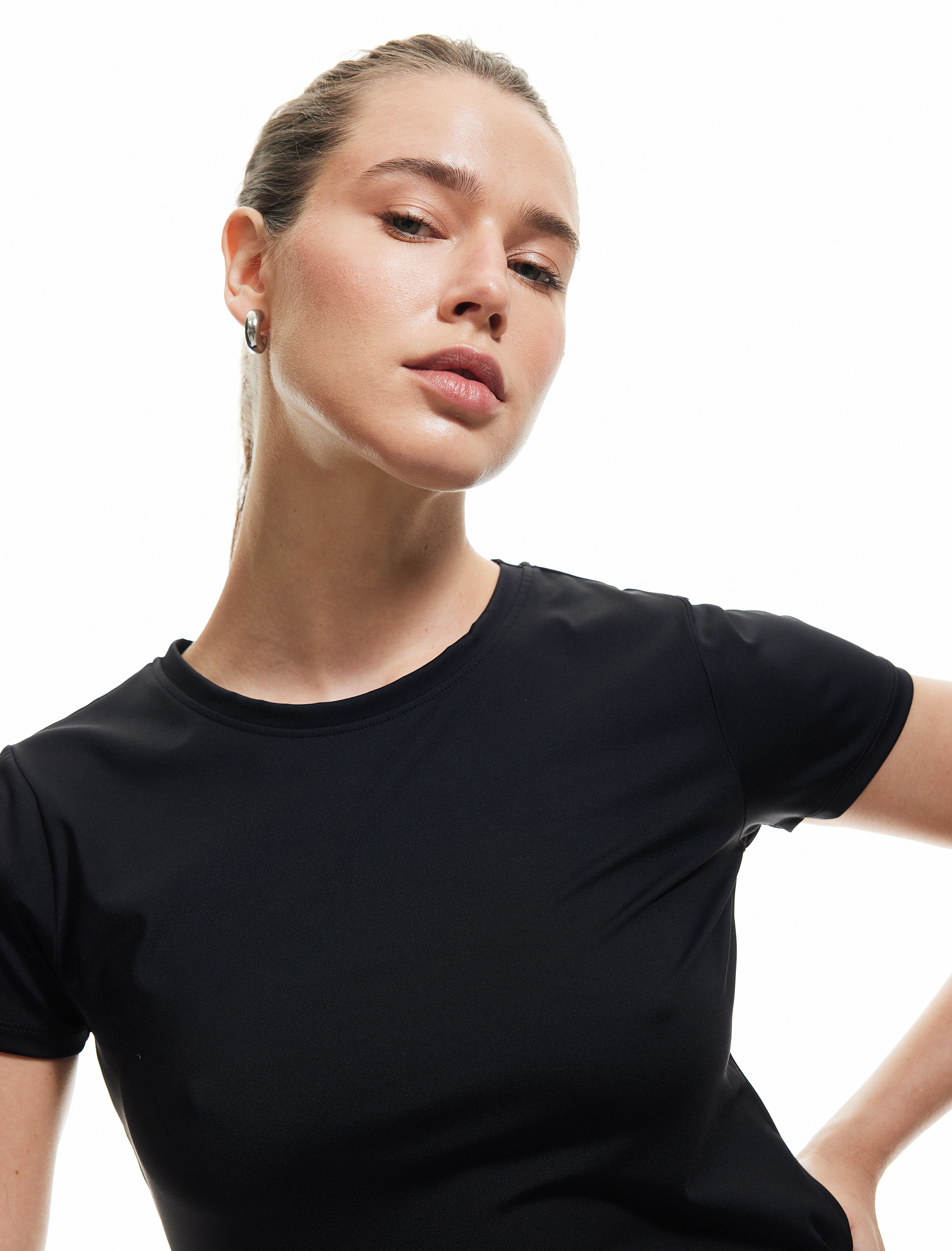   Bisiklet Yaka Slim Fit Kısa Kollu İnterlok Spor Tişört