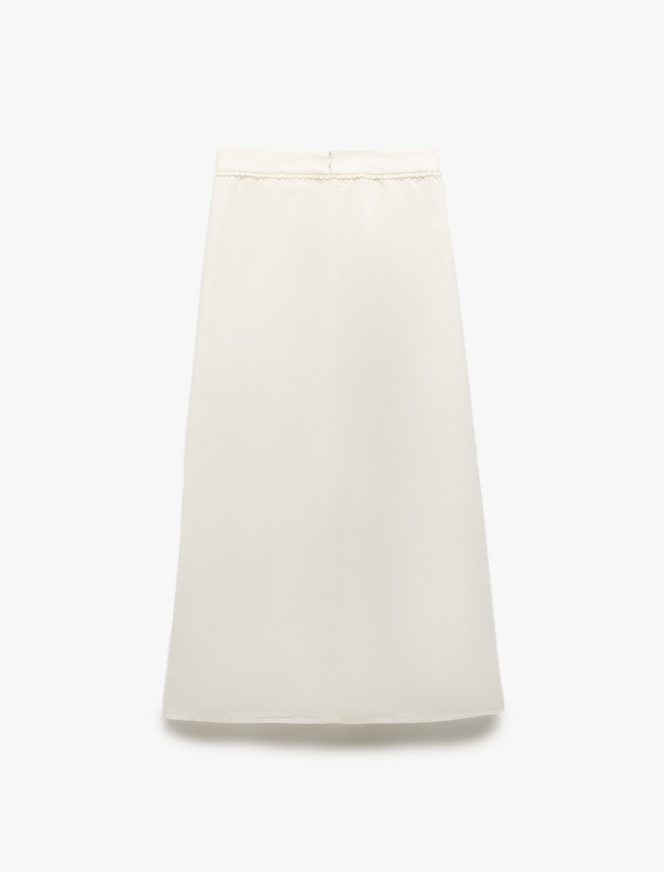   Pamuklu Astarlı Nakış Detaylı Uzun Kloş Etek