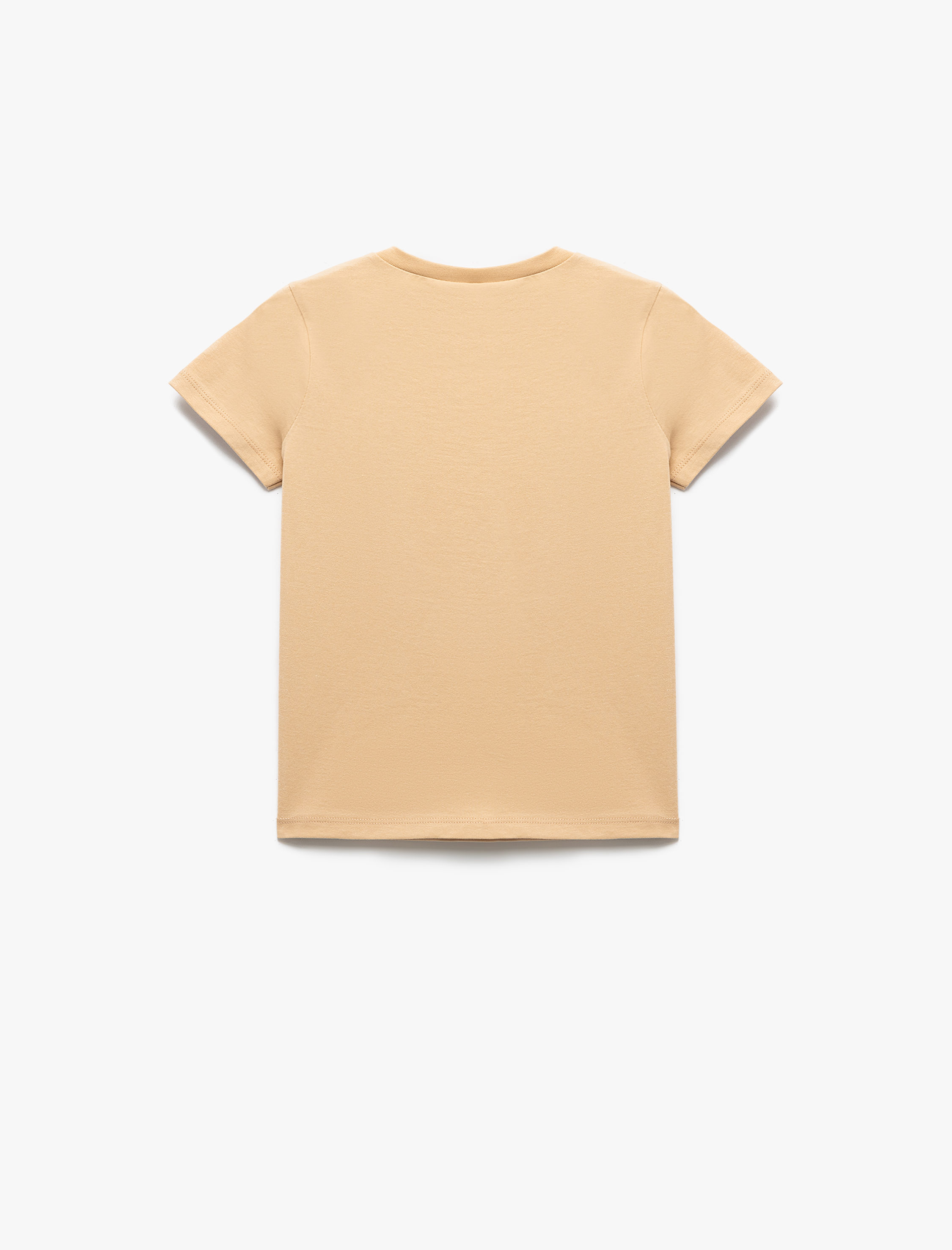  Kız Çocuk Pamuklu Kısa Kollu Bisiklet Yaka Fiyonk Baskılı Tişört