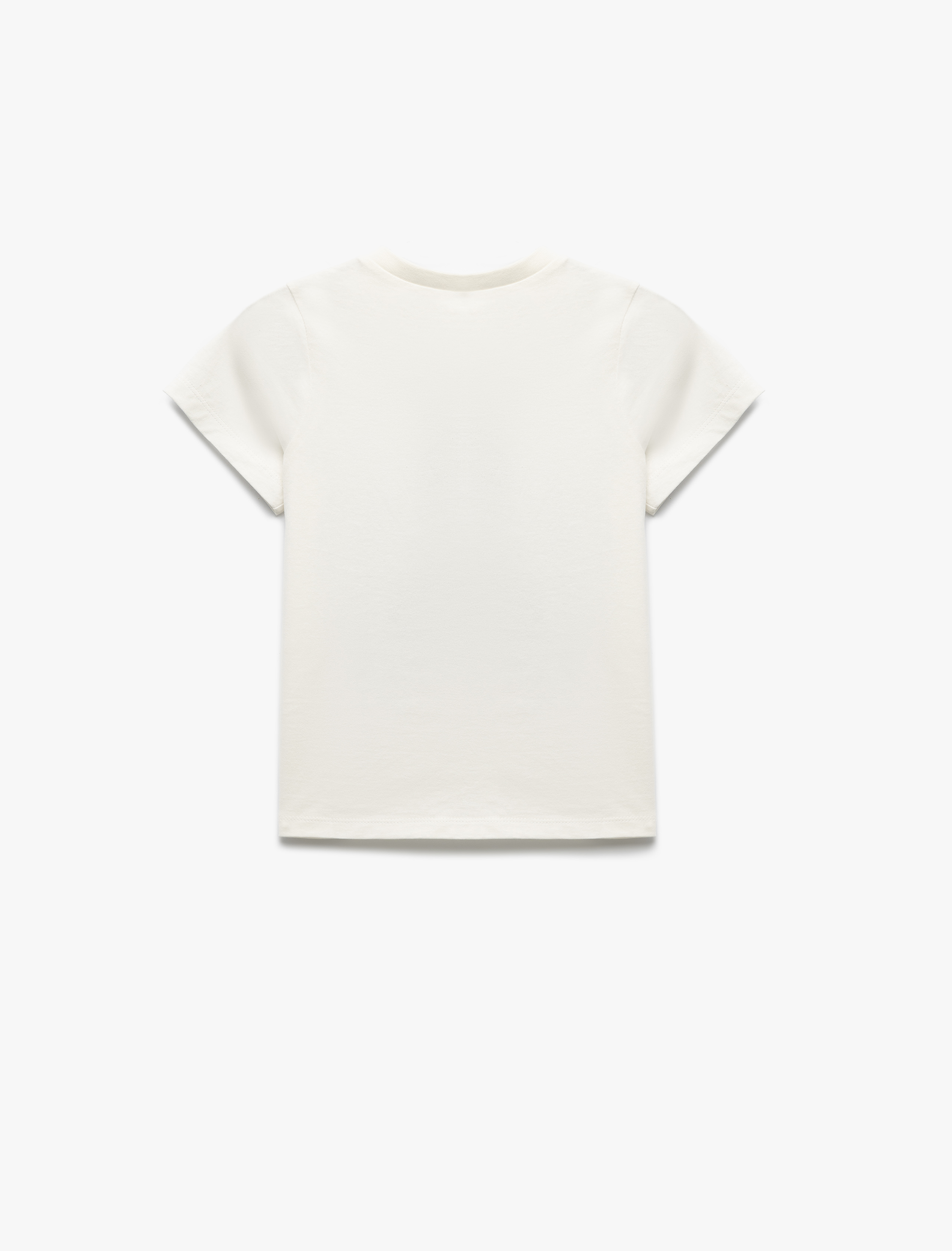  Kız Çocuk Pamuklu Kısa Kollu Bisiklet Yaka Atatürklü Tişört