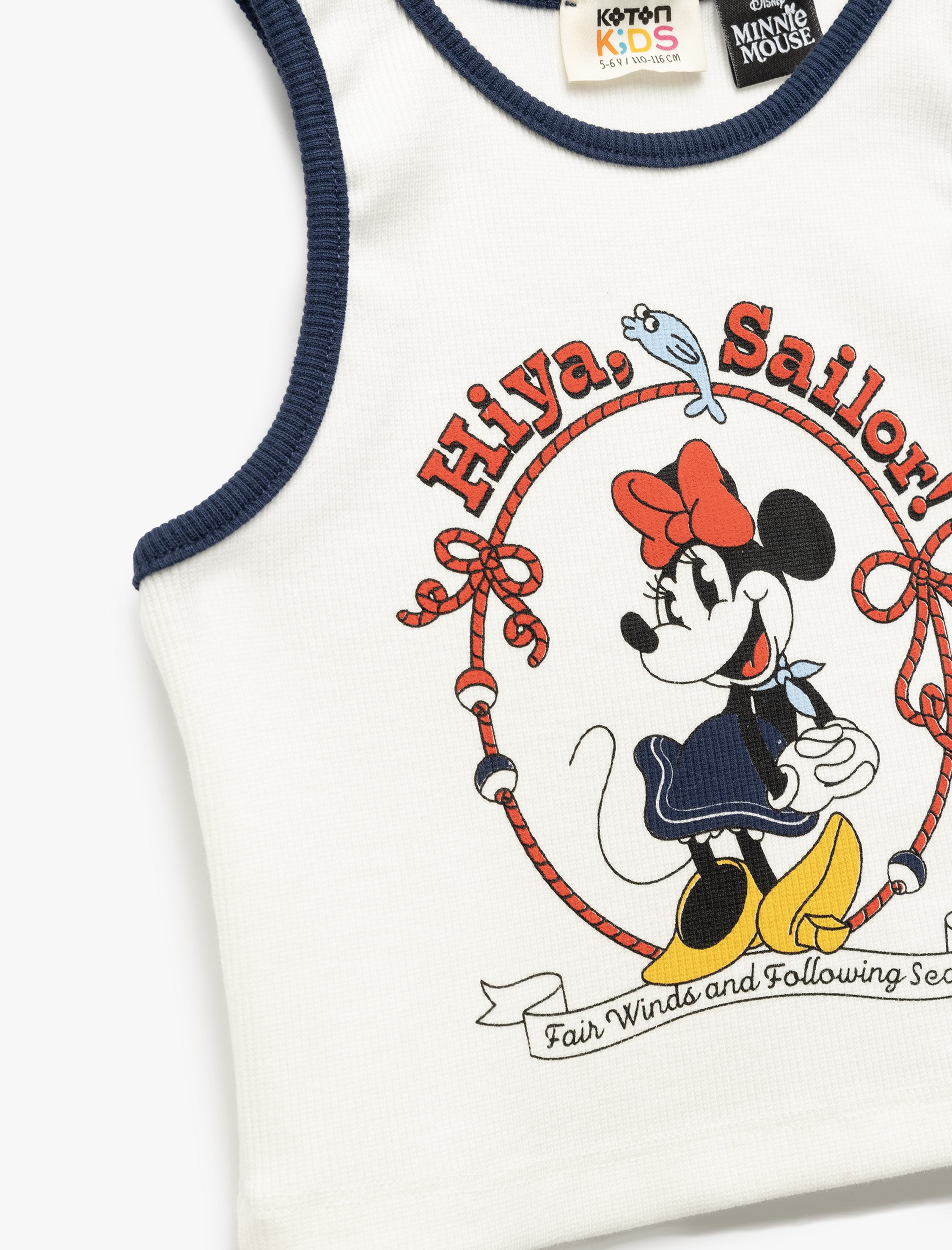 Kız Çocuk Minnie Mouse Lisanslı Baskılı Kaşkorse Kolsuz Crop Atlet