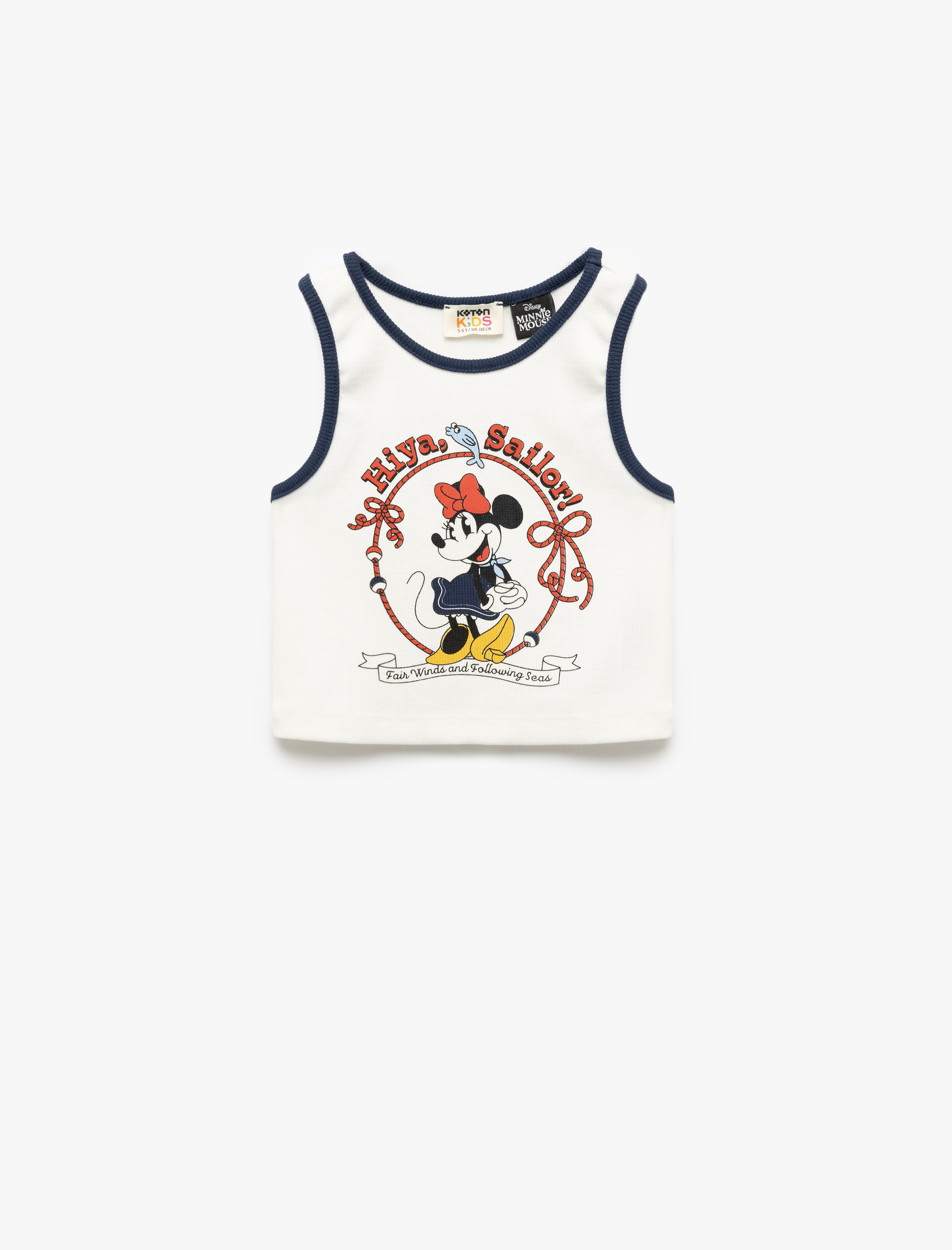 Koton Minnie Mouse Lisanslı Baskılı Kaşkorse Kolsuz Crop Atlet -1