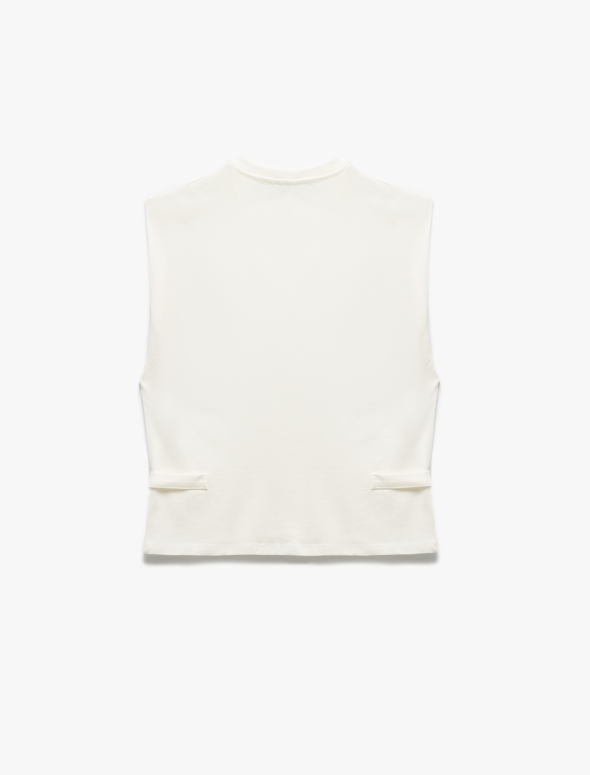   Koton X Sima Tarkan - Pamuklu Yanları Aksesuar Detaylı Bisiklet Yaka Kolsuz Tişört