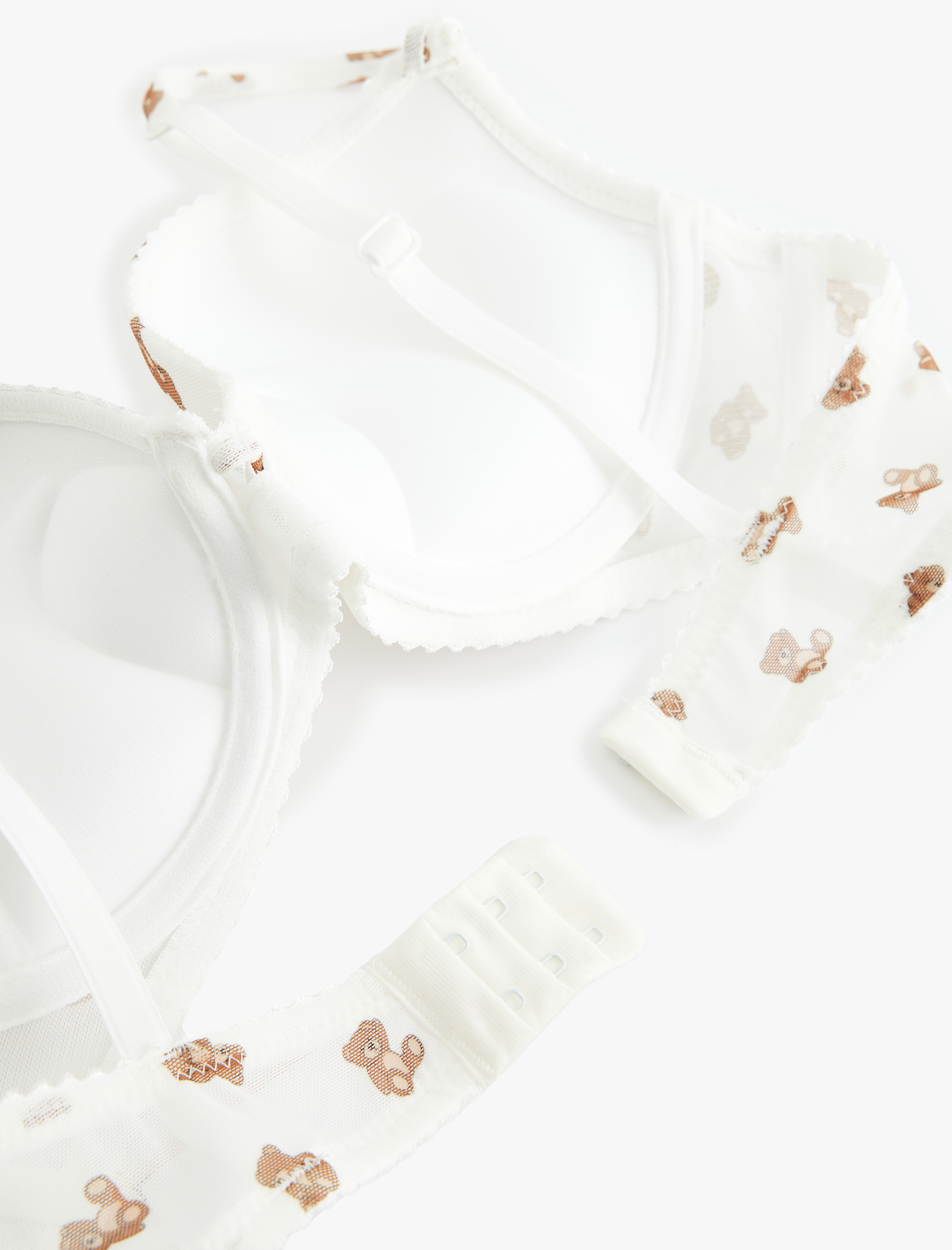   Ekstra Dolgulu Destekli Ayıcık Baskılı Sütyen