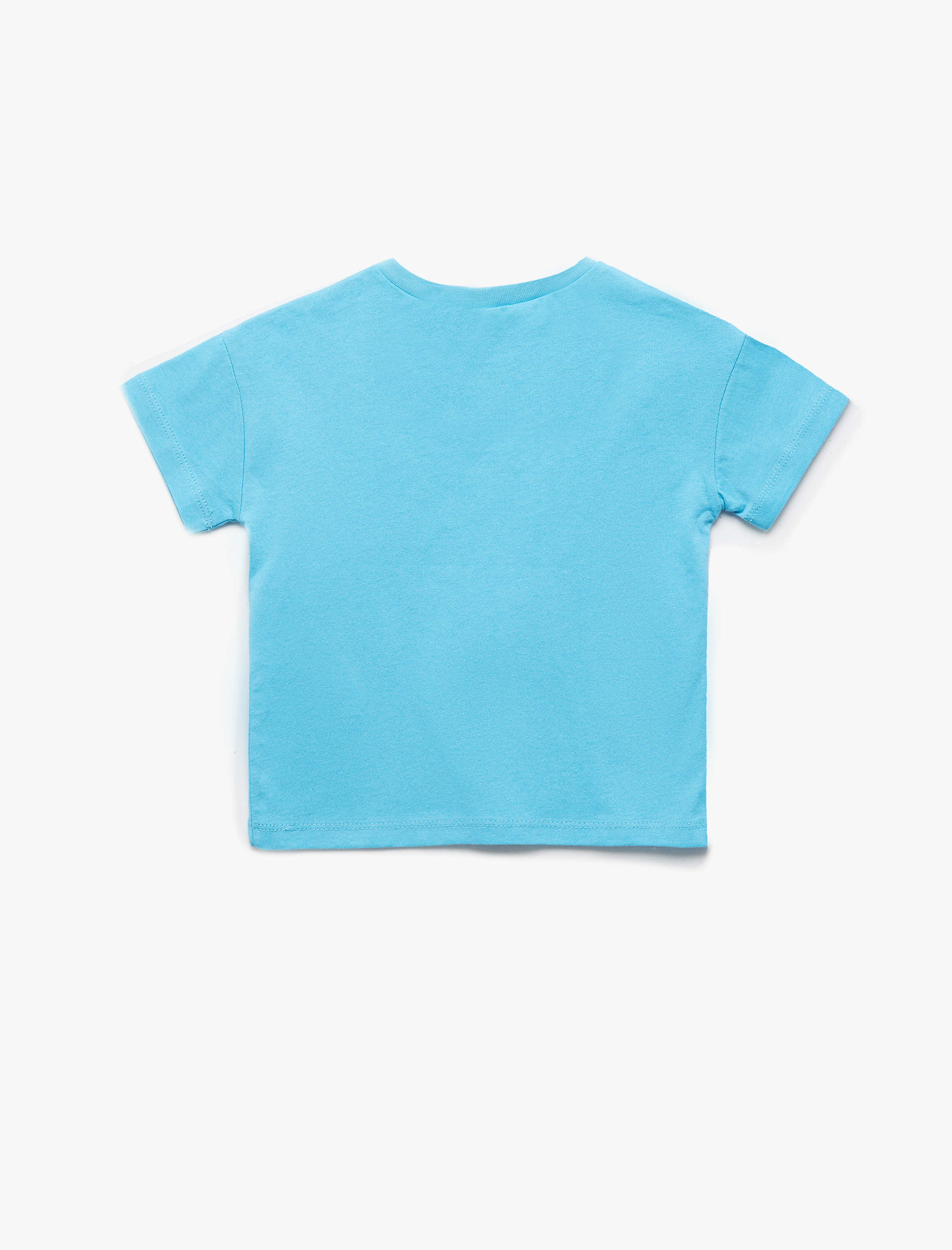  Erkek Bebek Bisiklet Yaka Kısa Kollu Baskılı Pamuklu Tişört