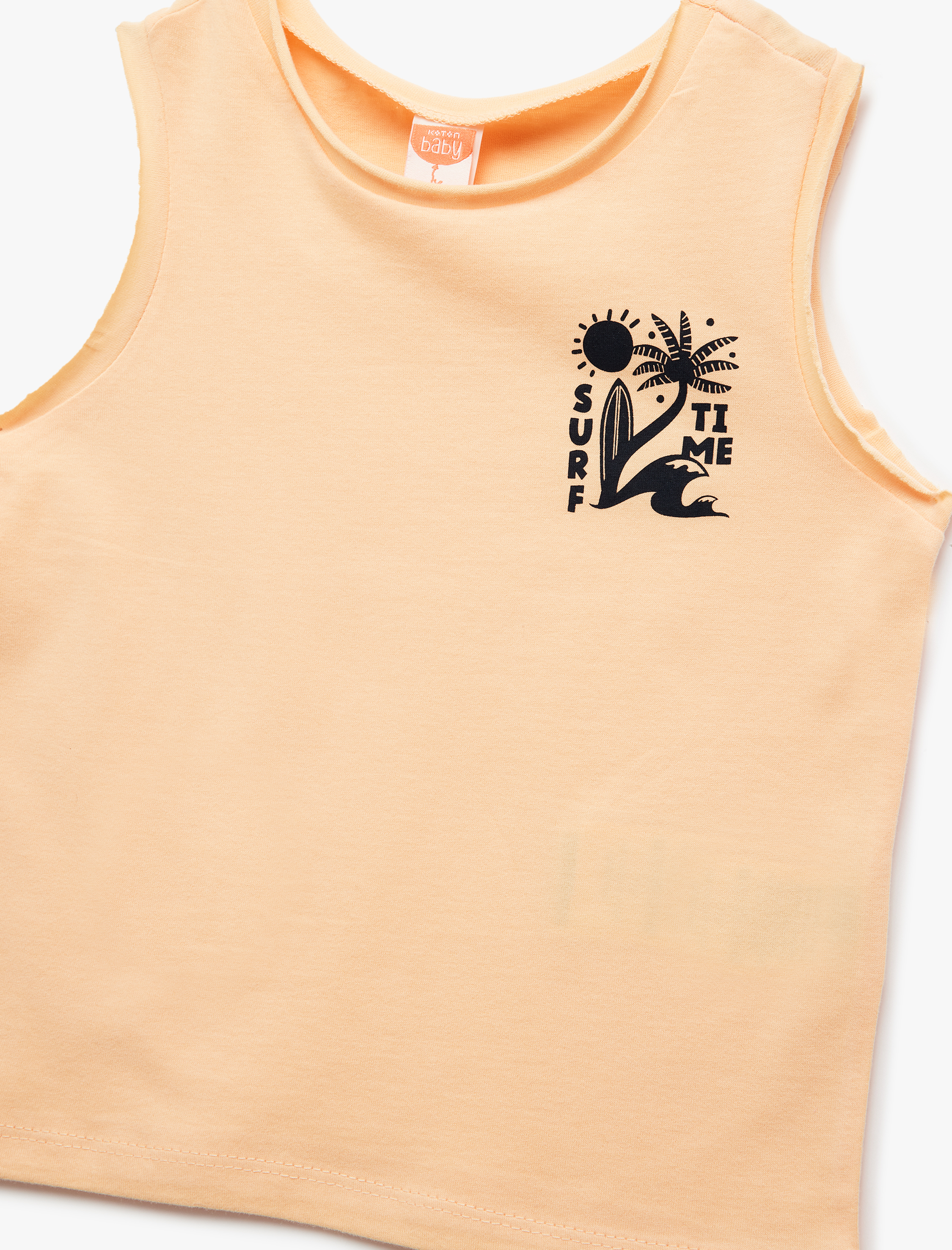  Erkek Bebek Pamuklu Kolsuz Baskı Detaylı Atlet