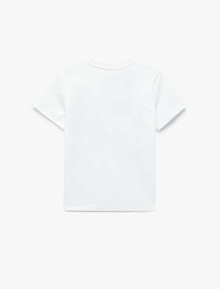 Erkek Çocuk Pamuklu Basketbol Baskı Detaylı Bisiklet Yaka Kısa Kollu Tişört