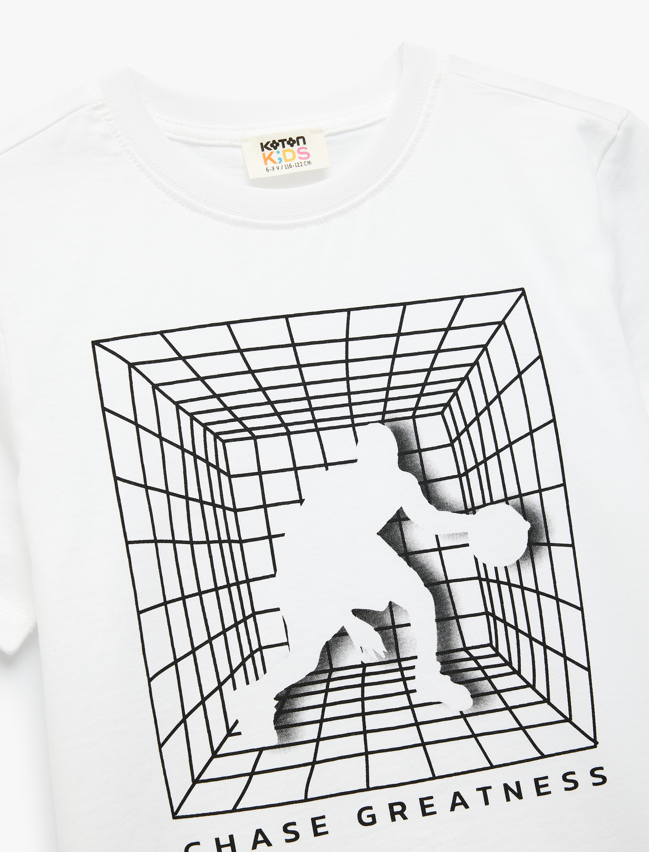  Erkek Çocuk Pamuklu Basketbol Baskı Detaylı Bisiklet Yaka Kısa Kollu Tişört