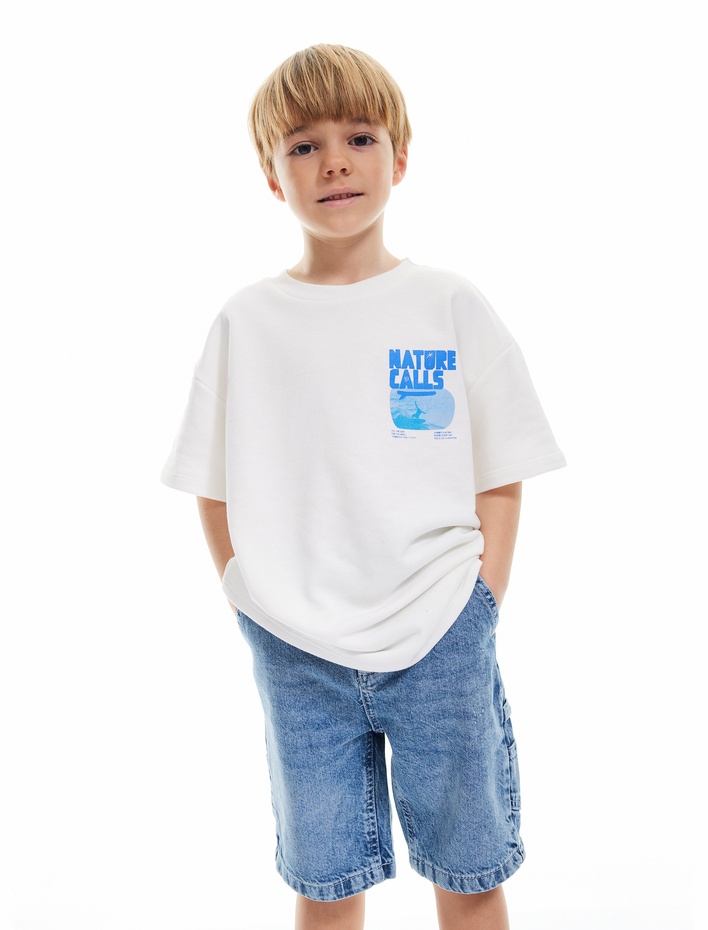 Erkek Çocuk Cep Detaylı Pamuklu Denim Şort