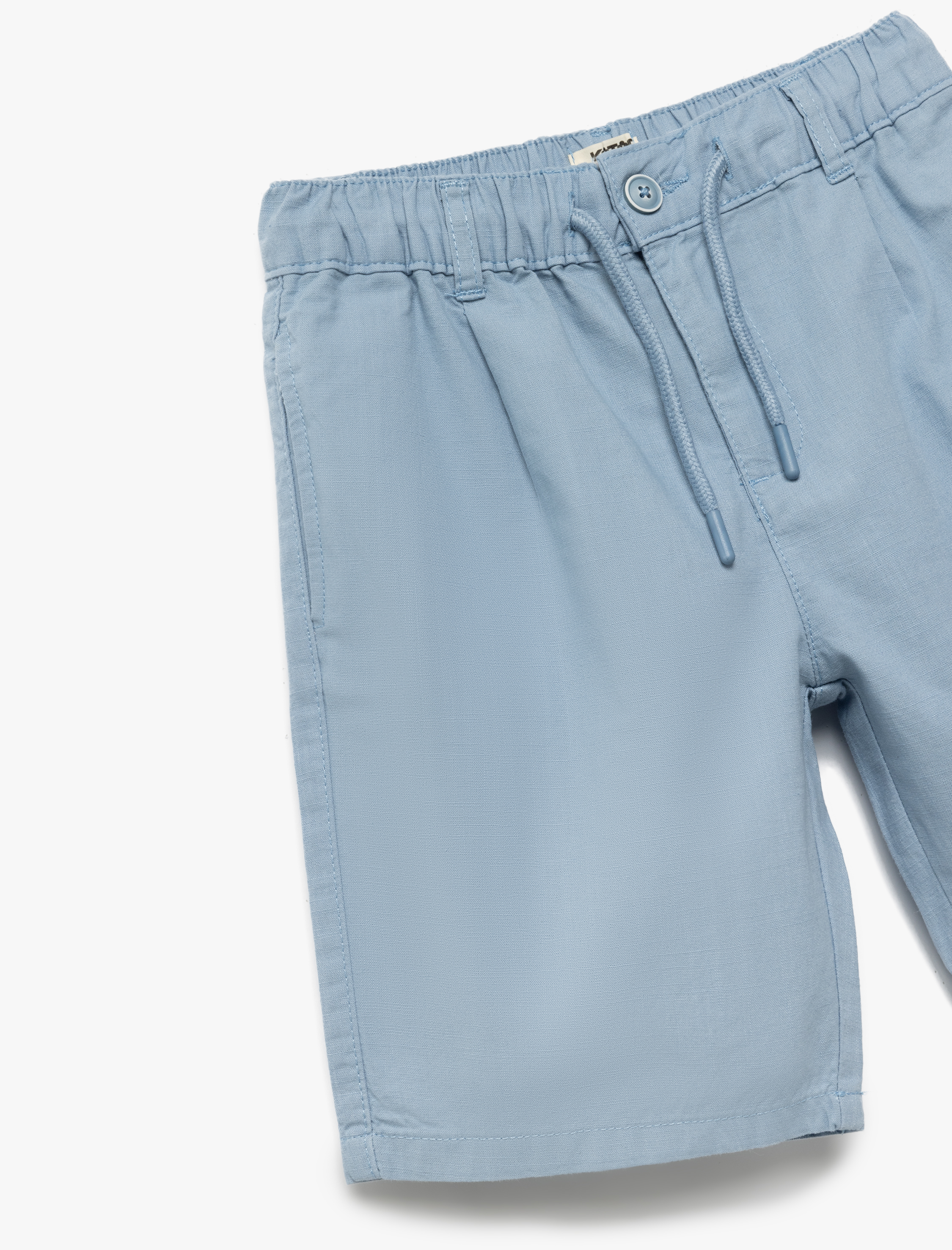  Erkek Çocuk Pamuklu Beli Lastikli Düğme Detaylı Basic Şort