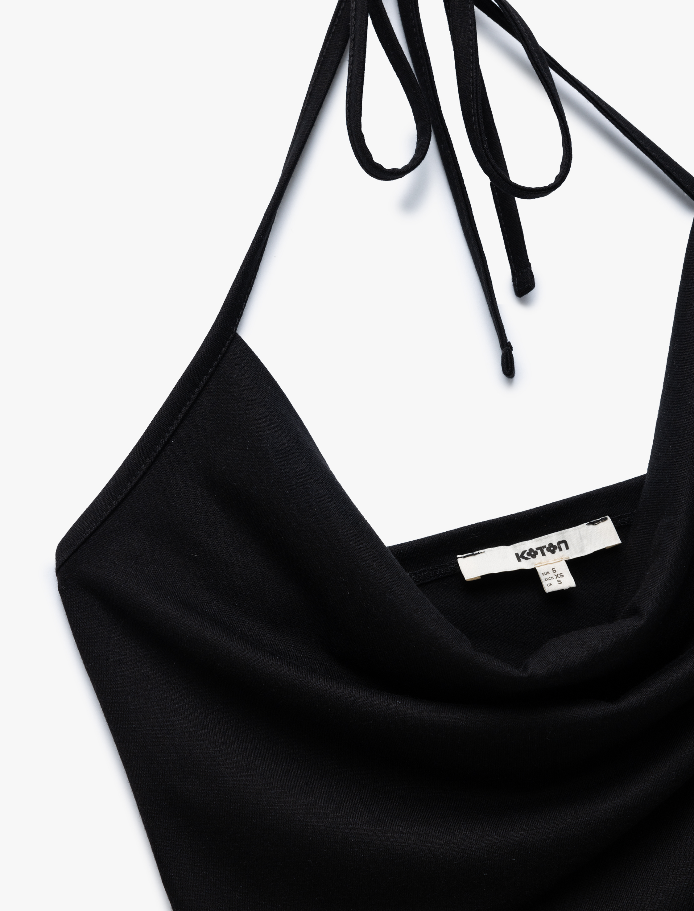   Slim Fit Boyundan Bağlamalı Crop Degaje Yaka Bluz