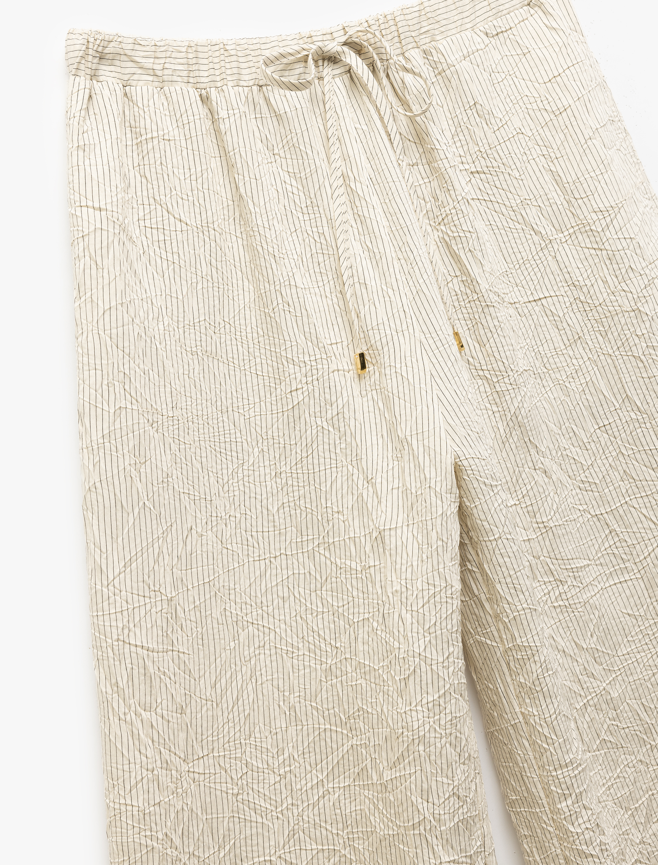   Viskon Kumaş Rahat Kalıp Cepli Dokulu Düz Bol Paça Pantolon