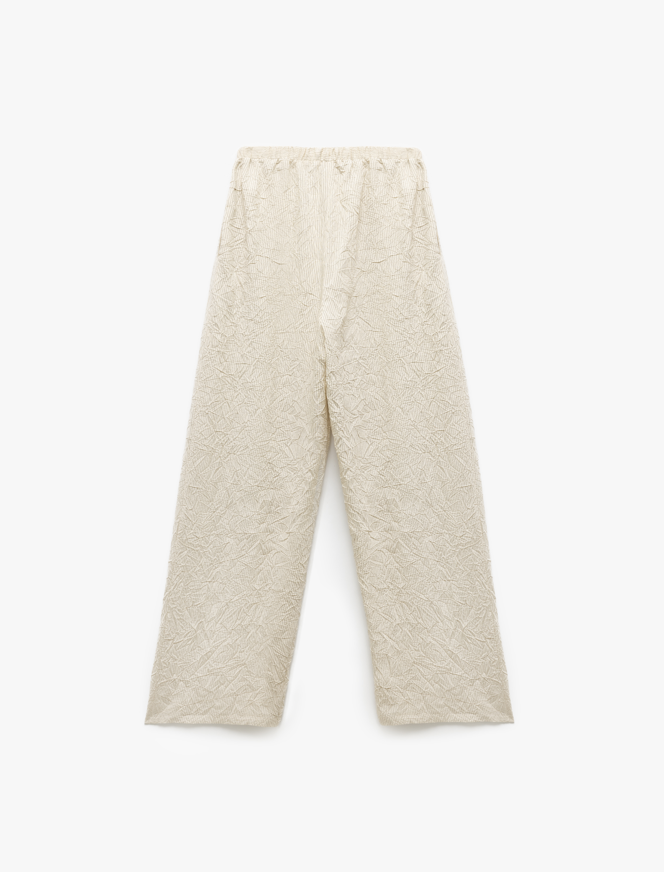   Viskon Kumaş Rahat Kalıp Cepli Dokulu Düz Bol Paça Pantolon