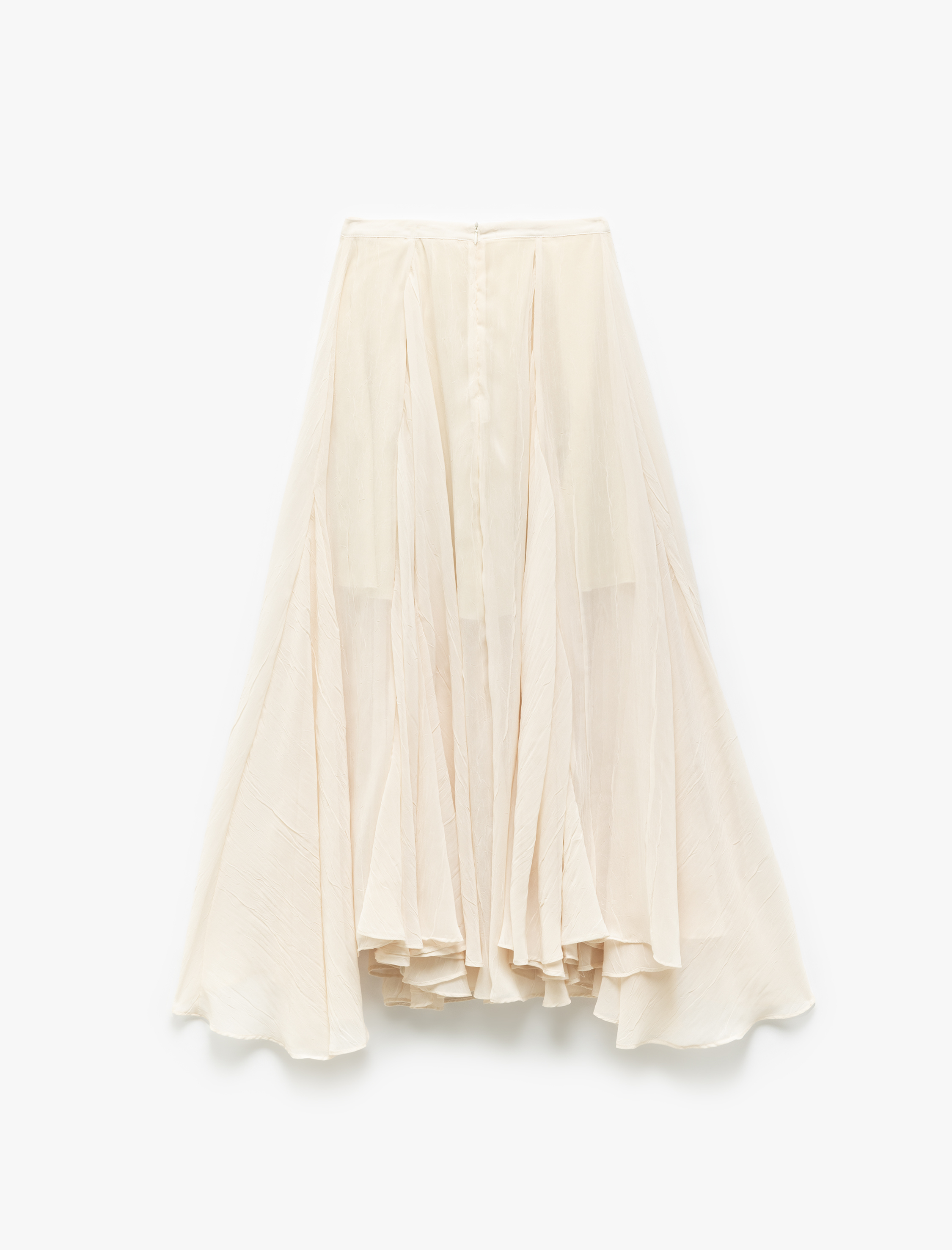   Yarım Astarlı Transparan Fırfırlı Uzun Kloş Tül Etek