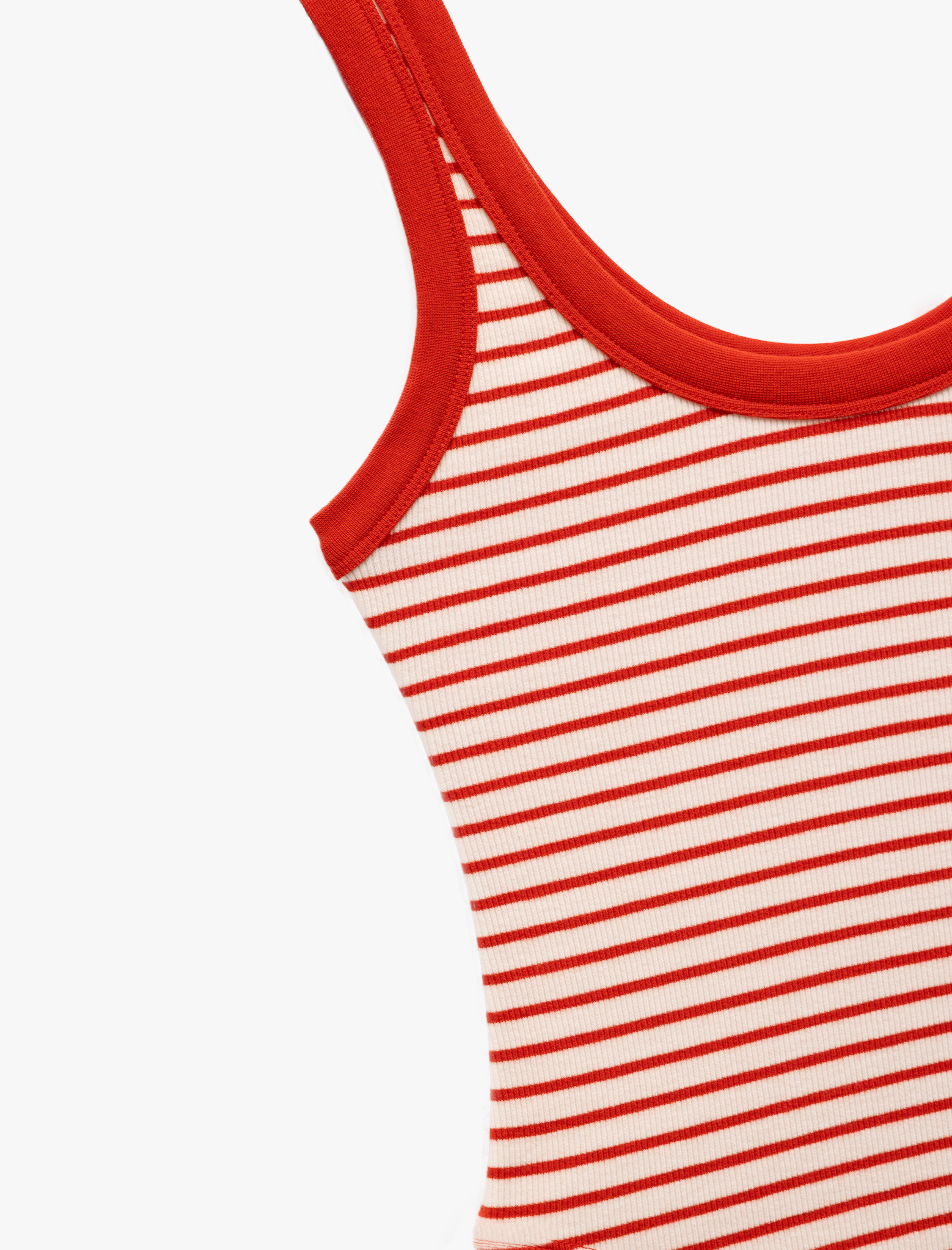   Alttan Çıt Çıtlı U Yaka Kalın Askılı Çizgili Bodysuit