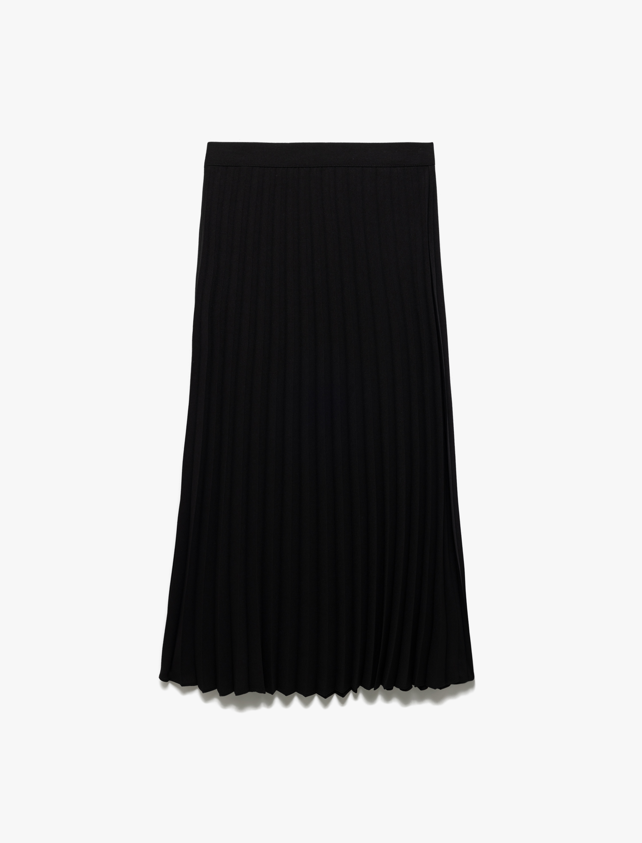   Standart Bel Krep Kumaş Midi Pileli Etek