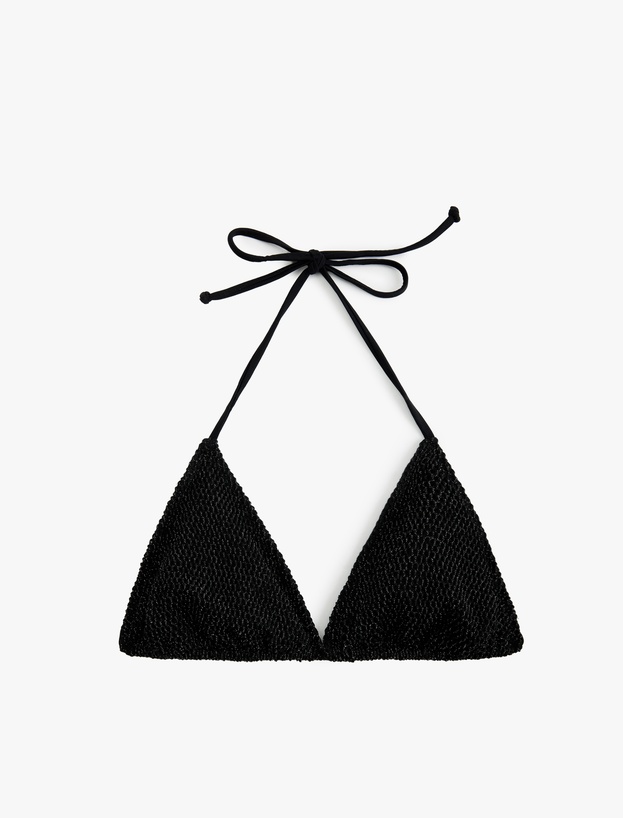 Boyundan Bağlamalı İpli Üçgen Bikini Üstü_0