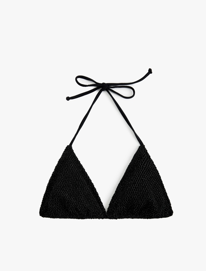  Boyundan Bağlamalı İpli Üçgen Bikini Üstü