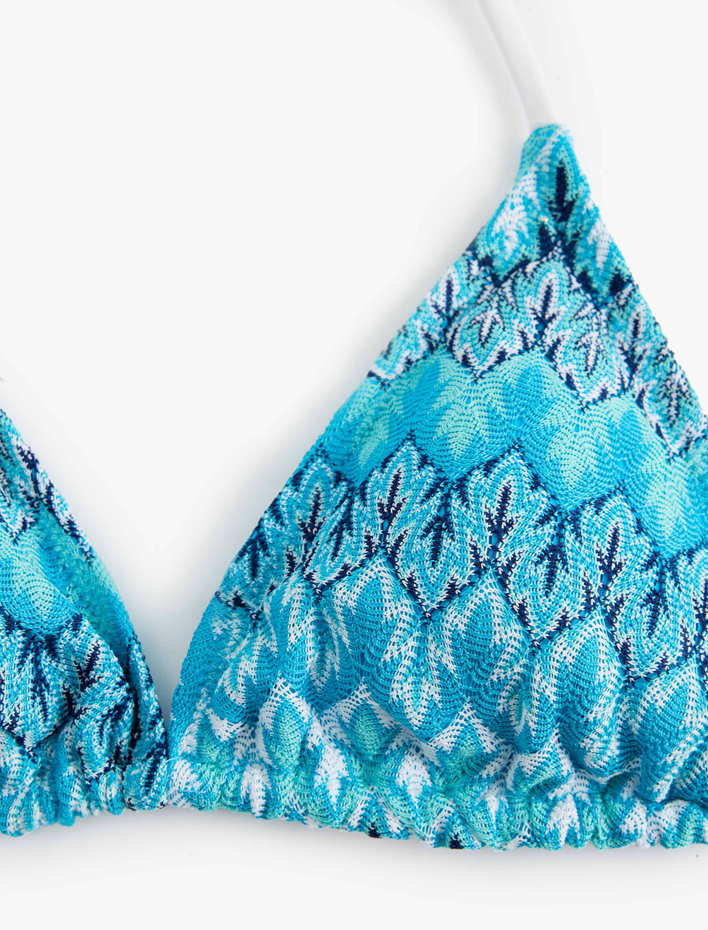   Boyundan Bağlamalı Desenli Üçgen Bikini Üstü