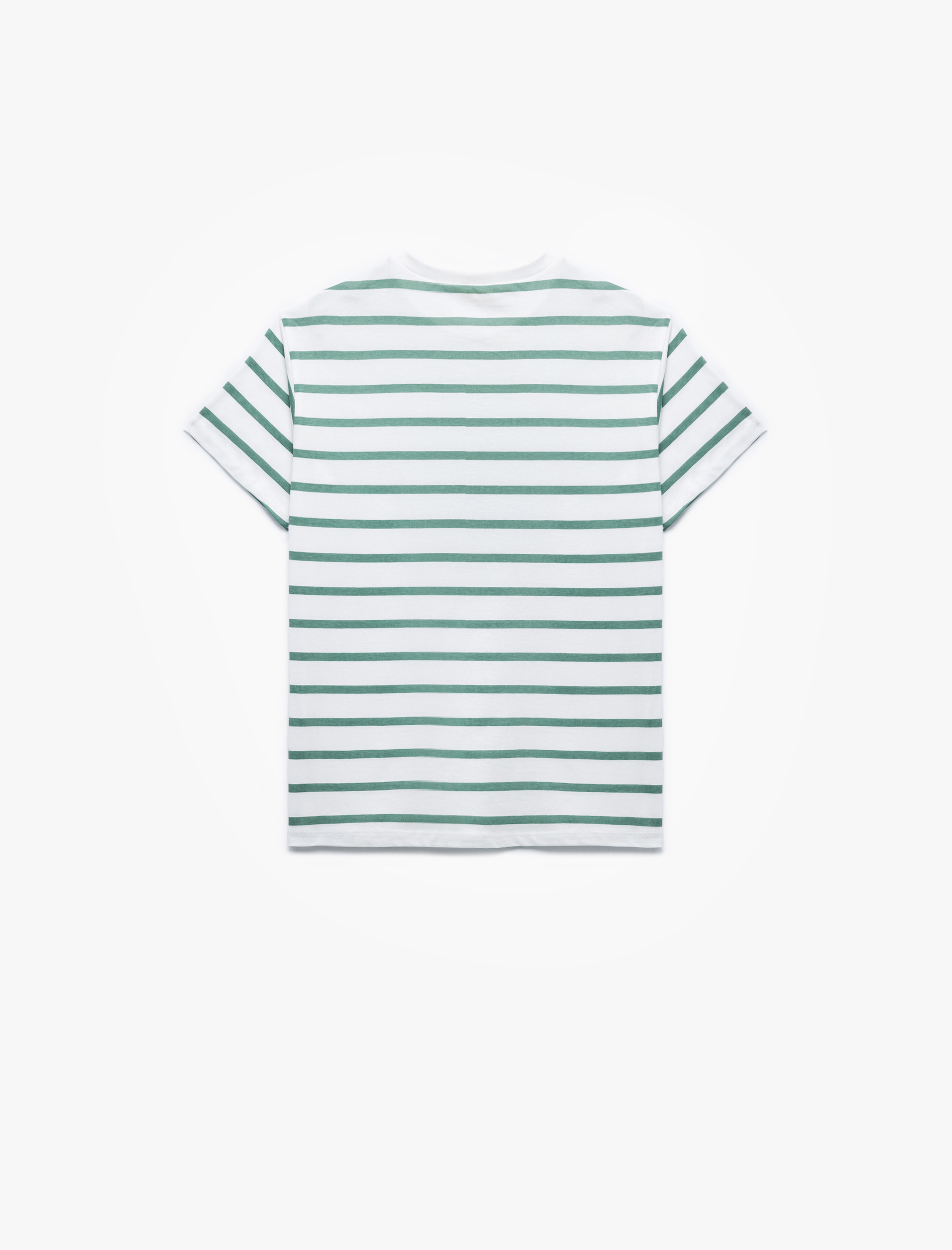  Erkek Çocuk Pamuklu Bisiklet Yaka Kısa Kollu Çizgili Tişört