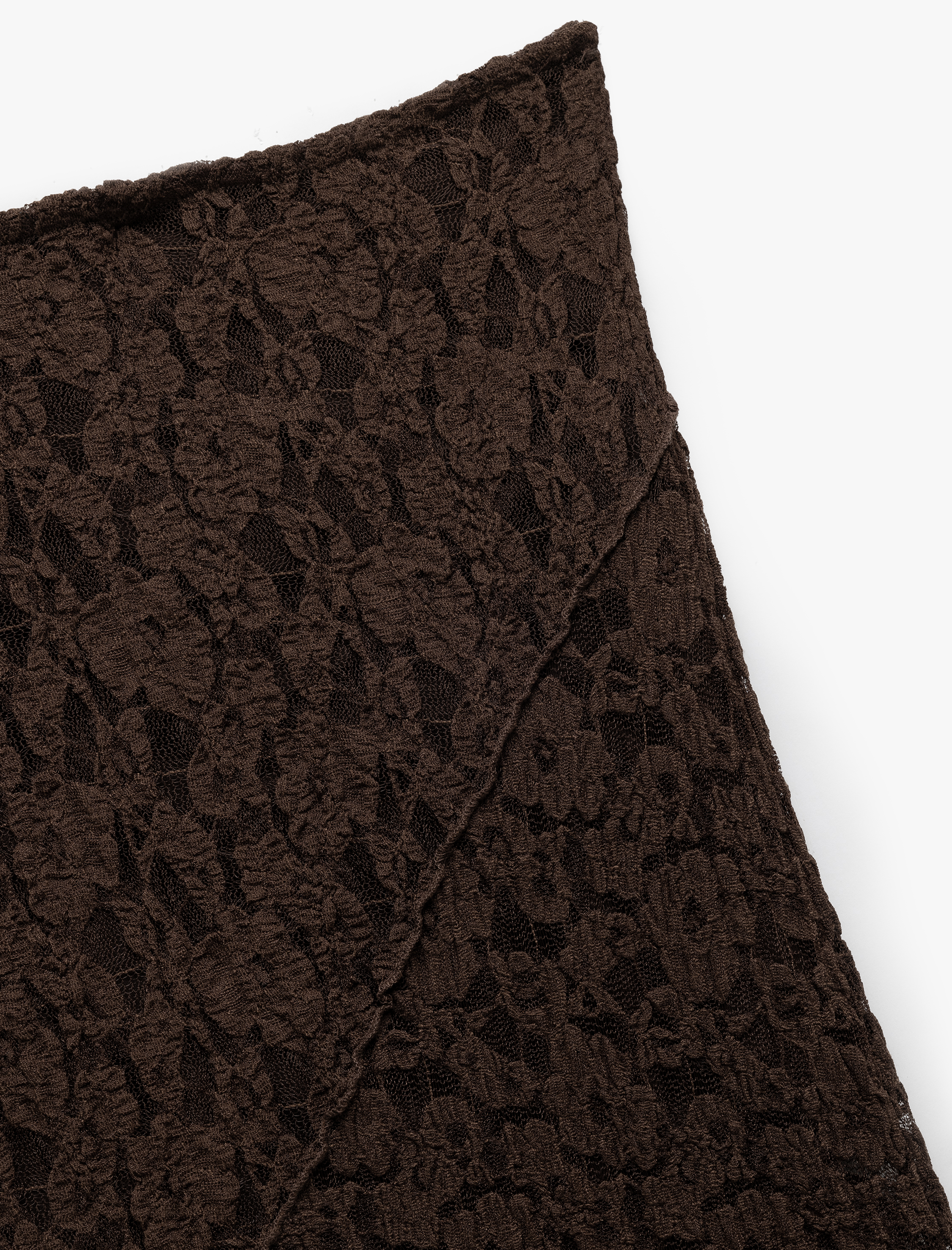   Astarlı Asimetrik Dantelli Midi Etek