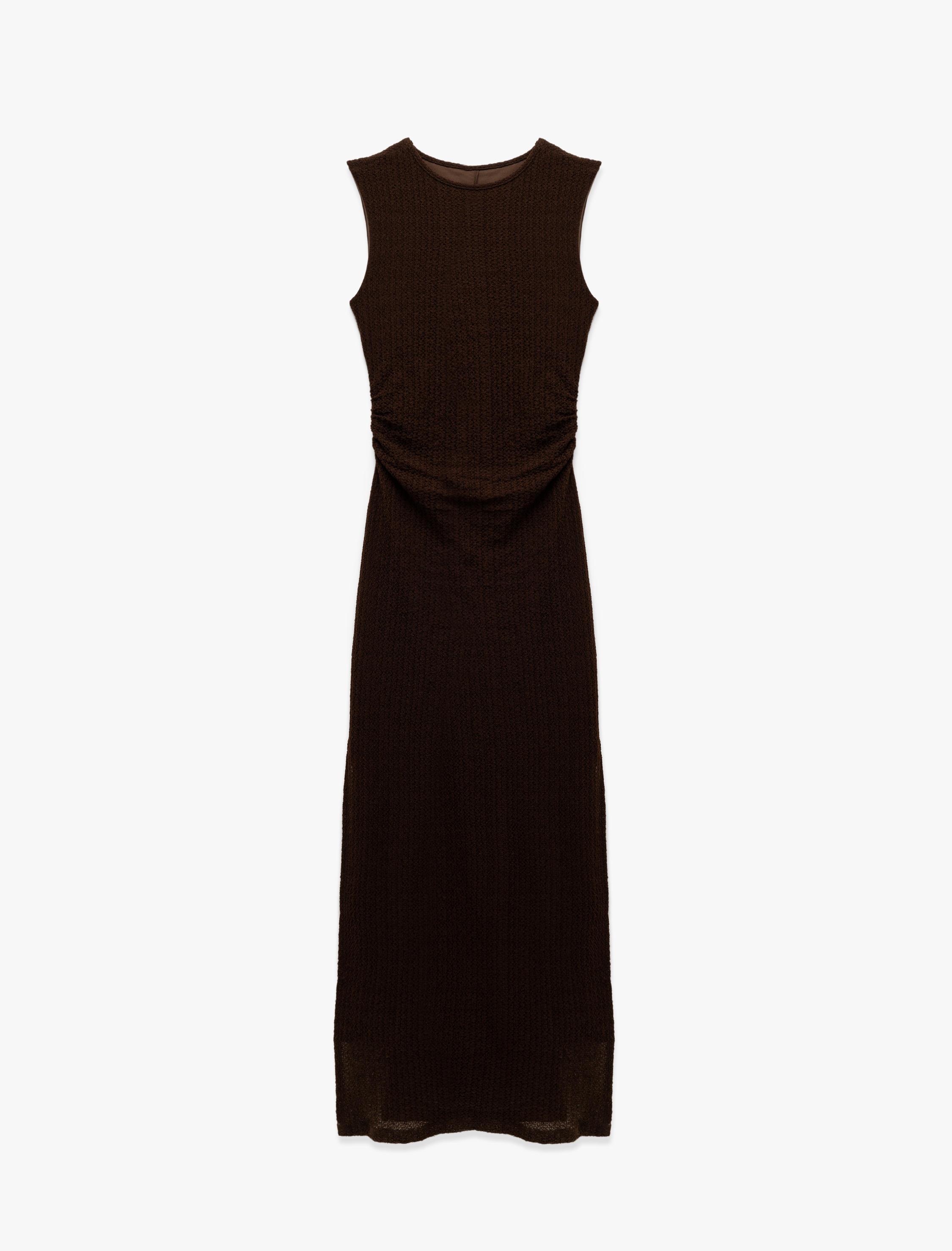 Koton X Sima Tarkan - Drapeli Yırtmaçlı Yuvarlak Yaka Kolsuz Kalem Uzun Bürümcük Elbise