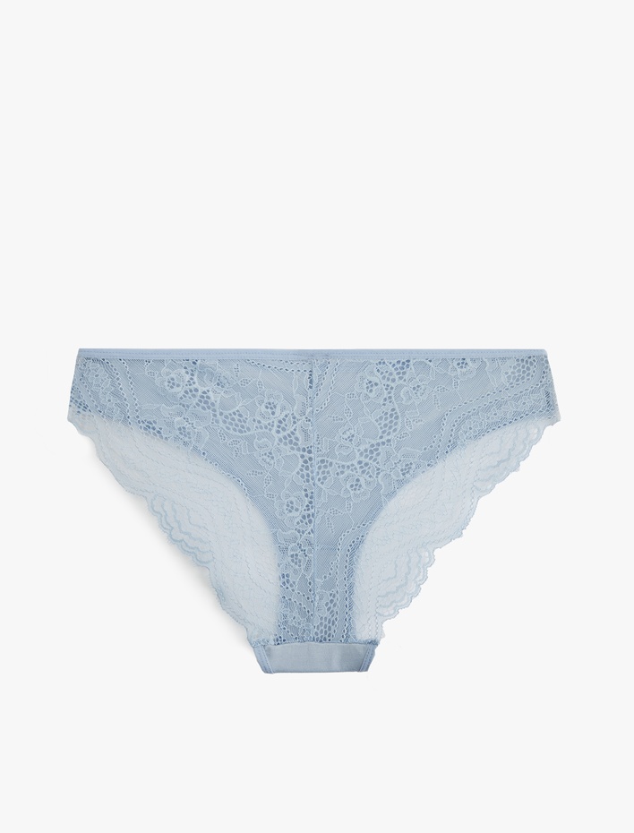  Pamuklu Arkası Dantelli Kedi Baskılı Kadın Brazilian Külot