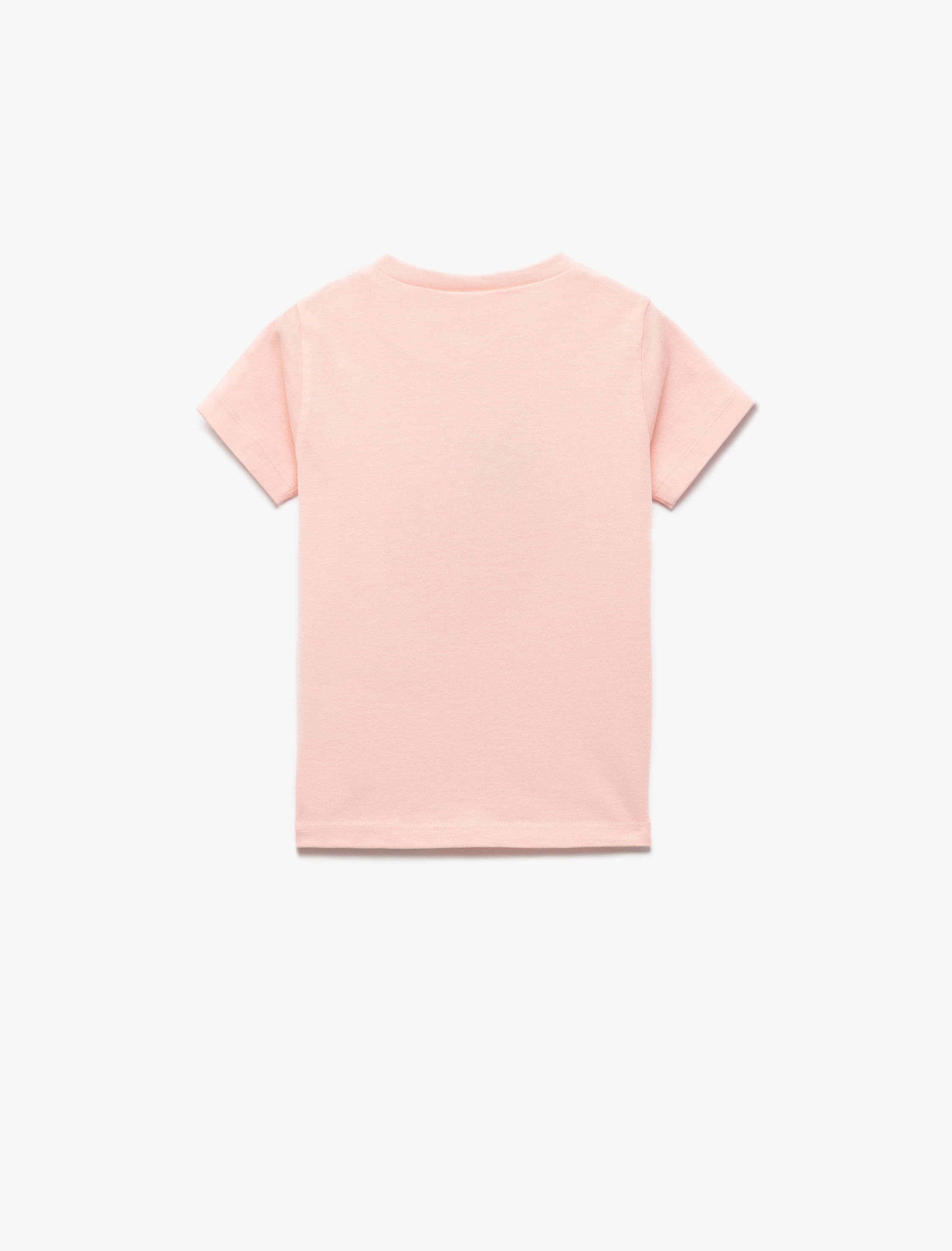  Kız Bebek Pamuklu Kısa Kollu Skinny Fit Bisiklet Yaka Çilek Baskılı Tişört