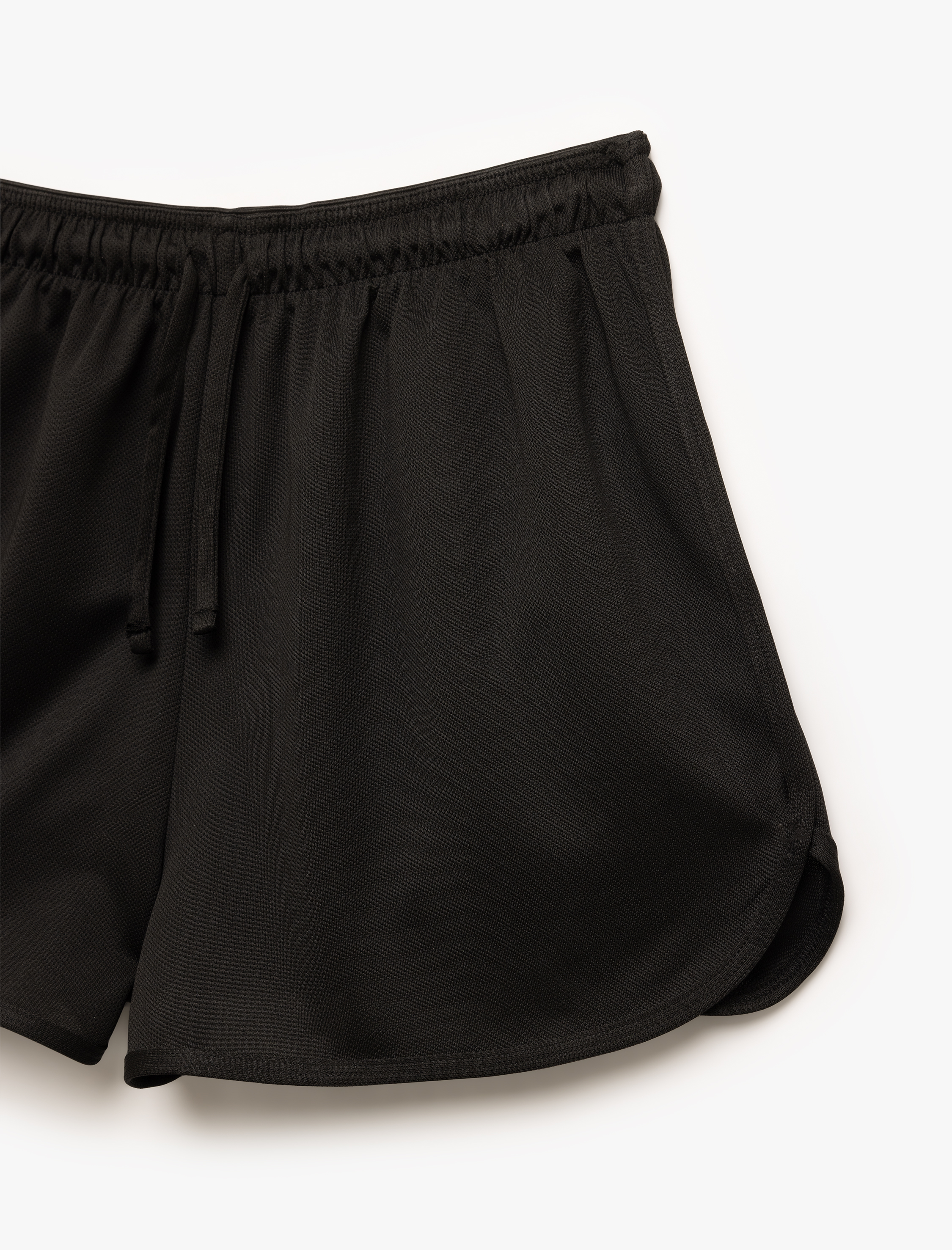   Yırtmaç Detaylı Rahat Kalıp Beli Bağcıklı Mini Spor Şort