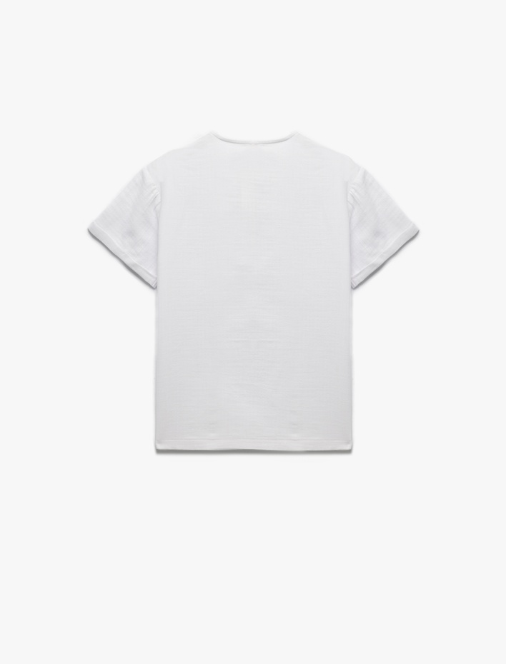 Erkek Çocuk Bisiklet Yaka Düğmeli Kısa Kollu Pamuklu Tişört