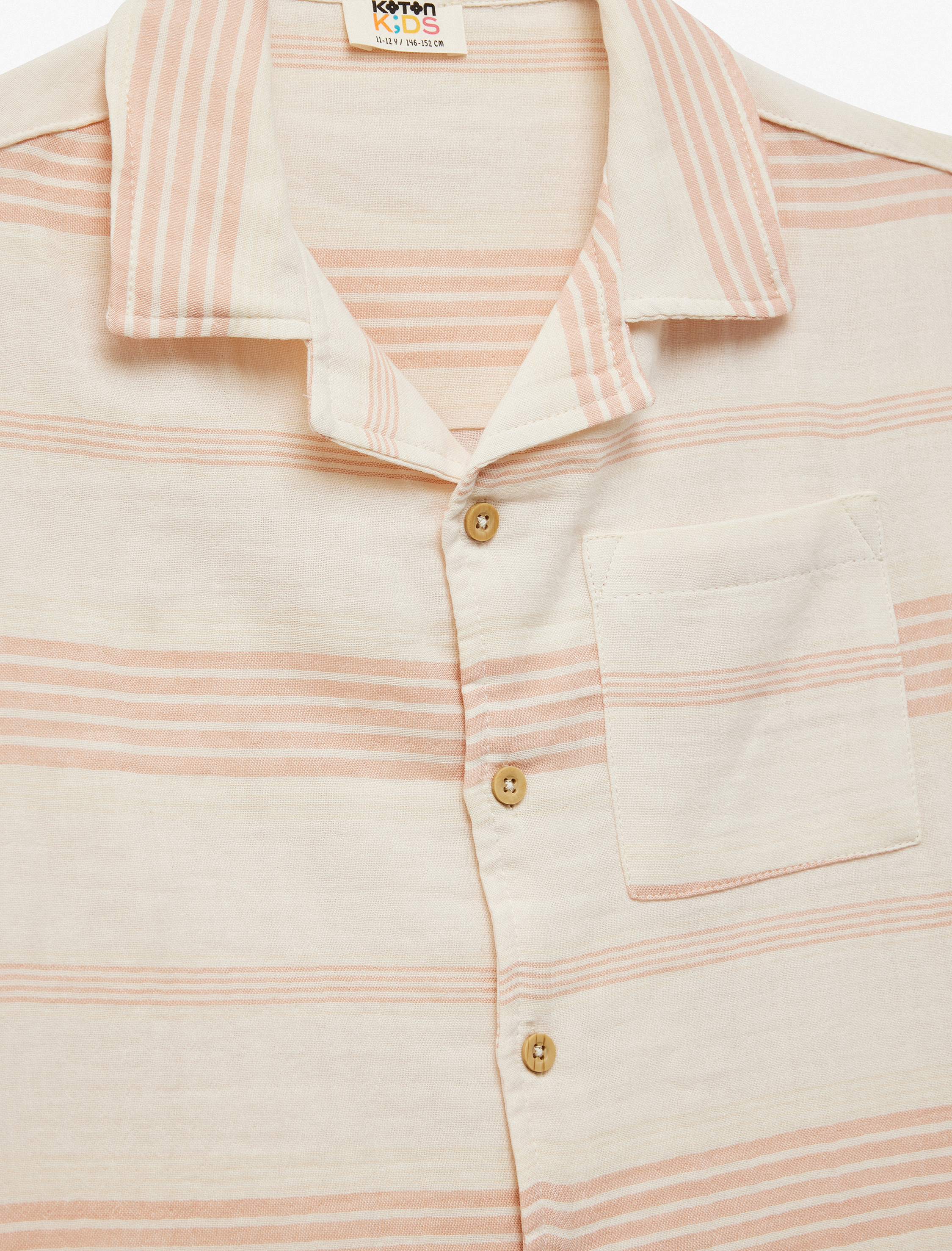  Erkek Çocuk Pamuklu Tek Cep Detaylı Kısa Kollu Gömlek