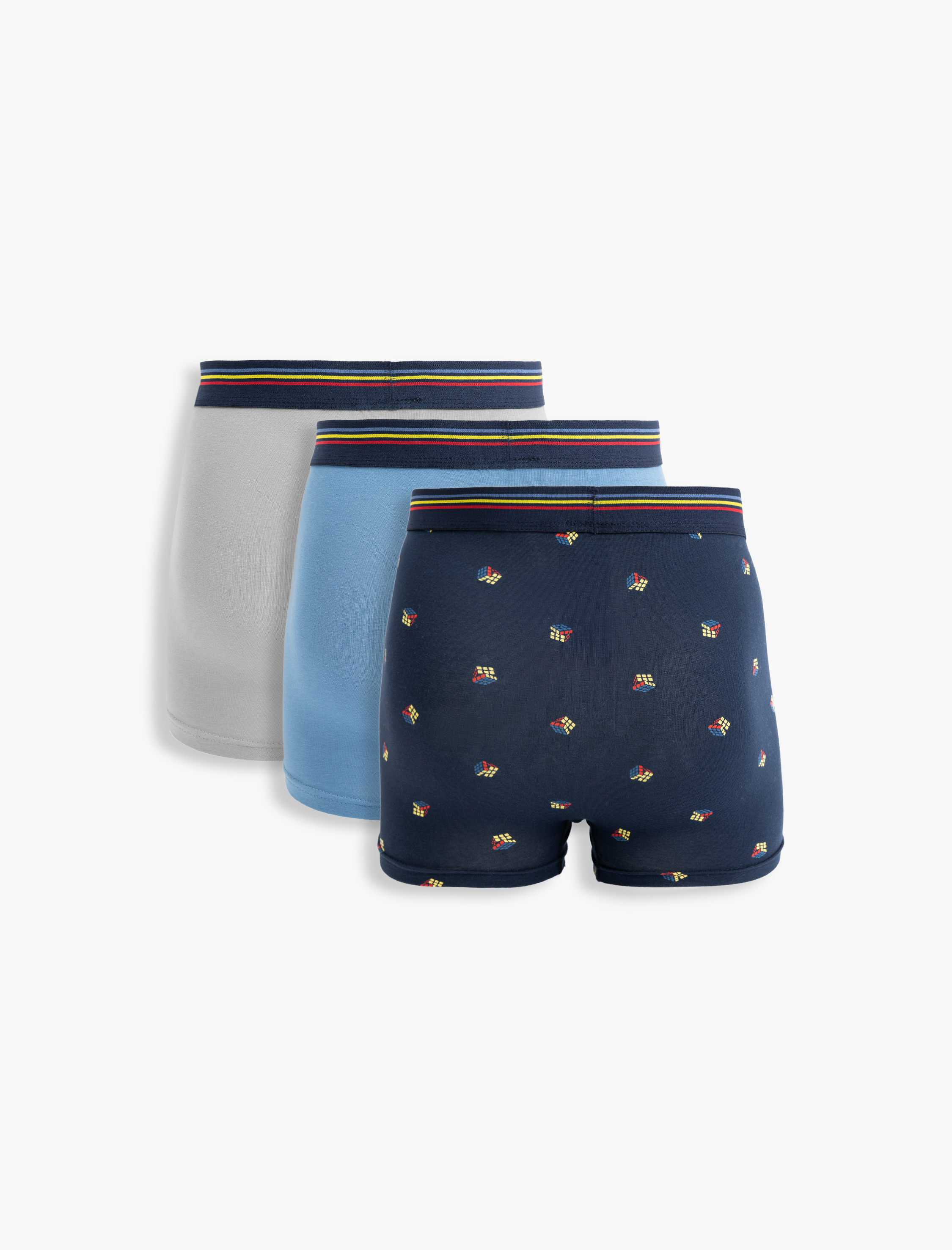   Pamuklu Baskılı Çok Renkli 3'lü Erkek Boxer Seti