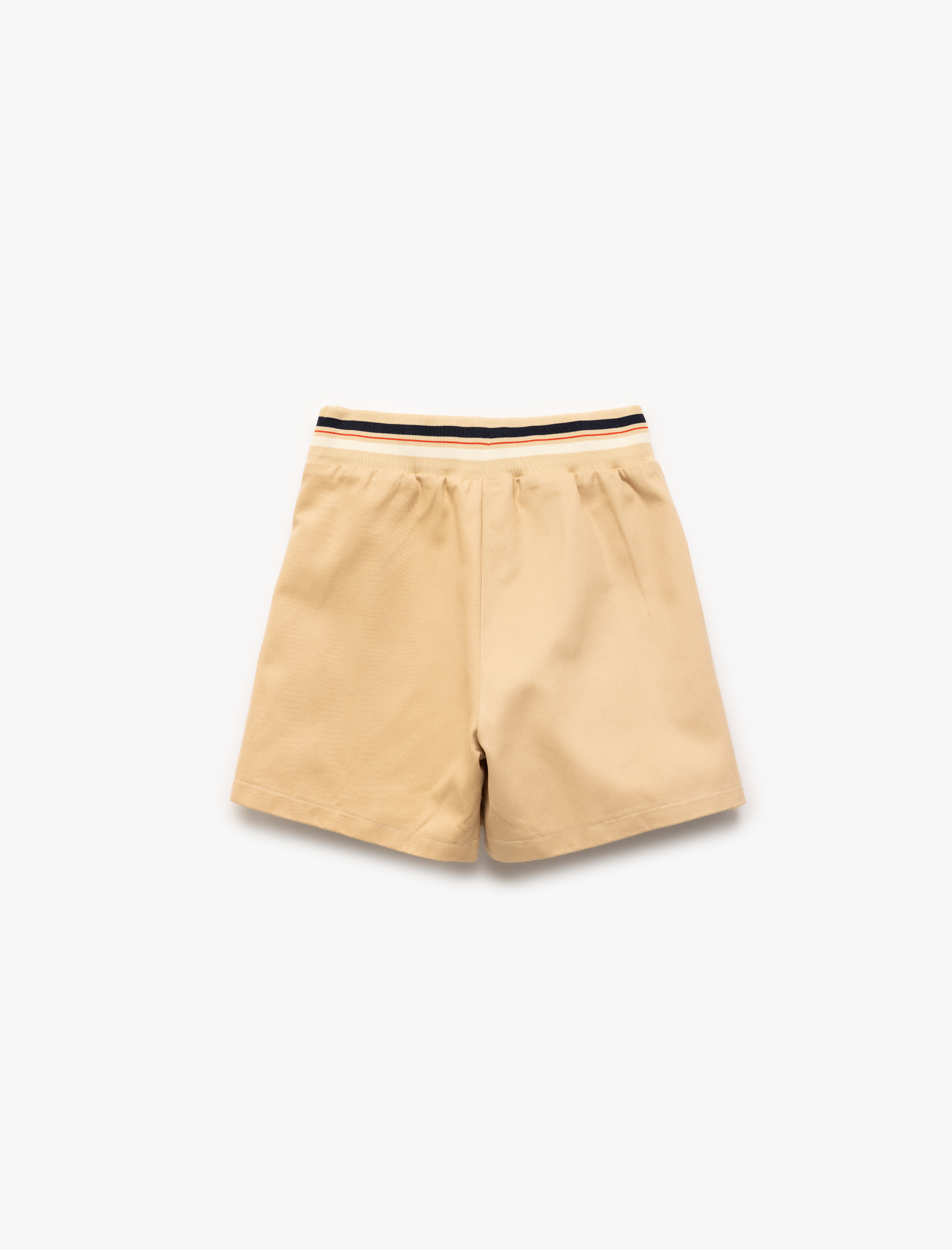  Kız Çocuk Pamuklu Gabardin Yüksek Bel Çizgili Pileli Şort Etek