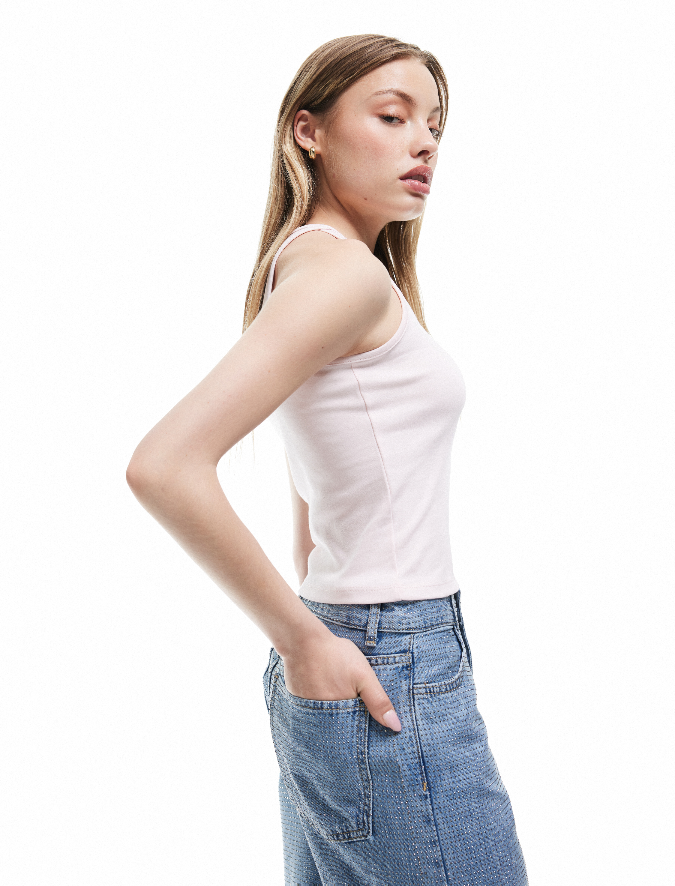 Koton Kadın Slim Fit Bisiklet Yaka Basic Kolsuz Kadın Atlet -1