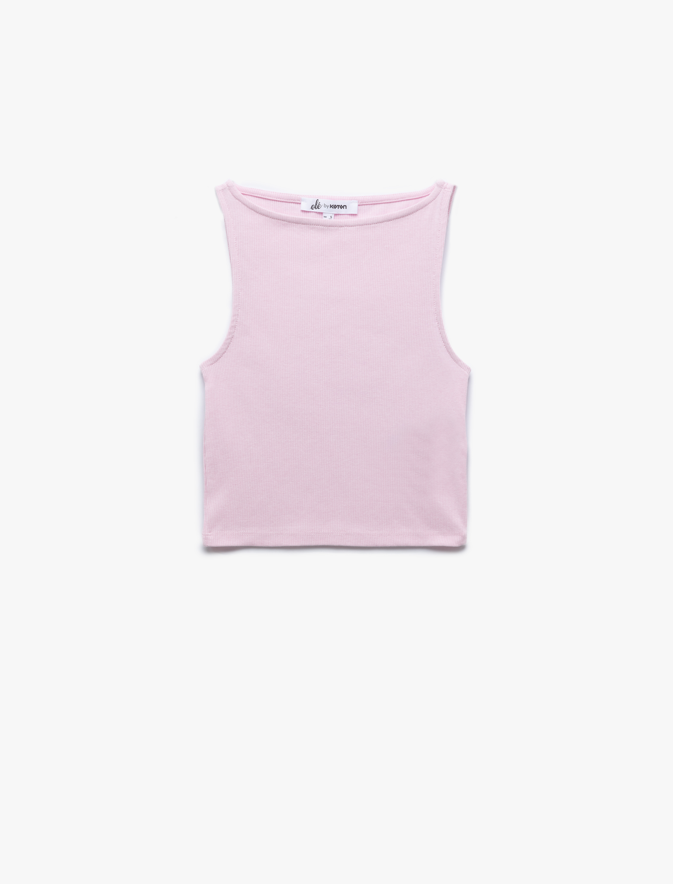   Kayık Yaka Kolsuz Kaşkorse Crop Üst